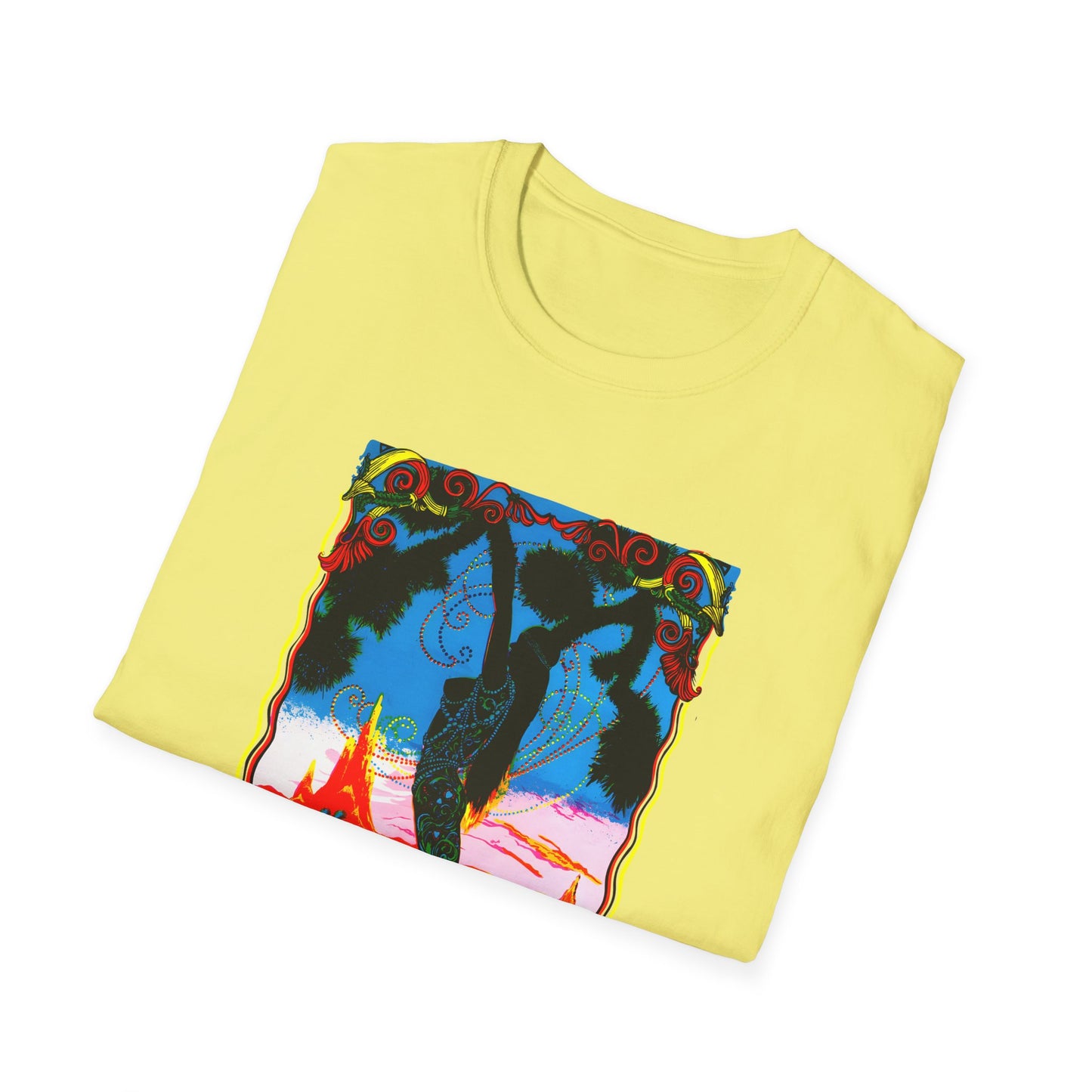 1960s dessert blossom black light psychedelic poster tshirt