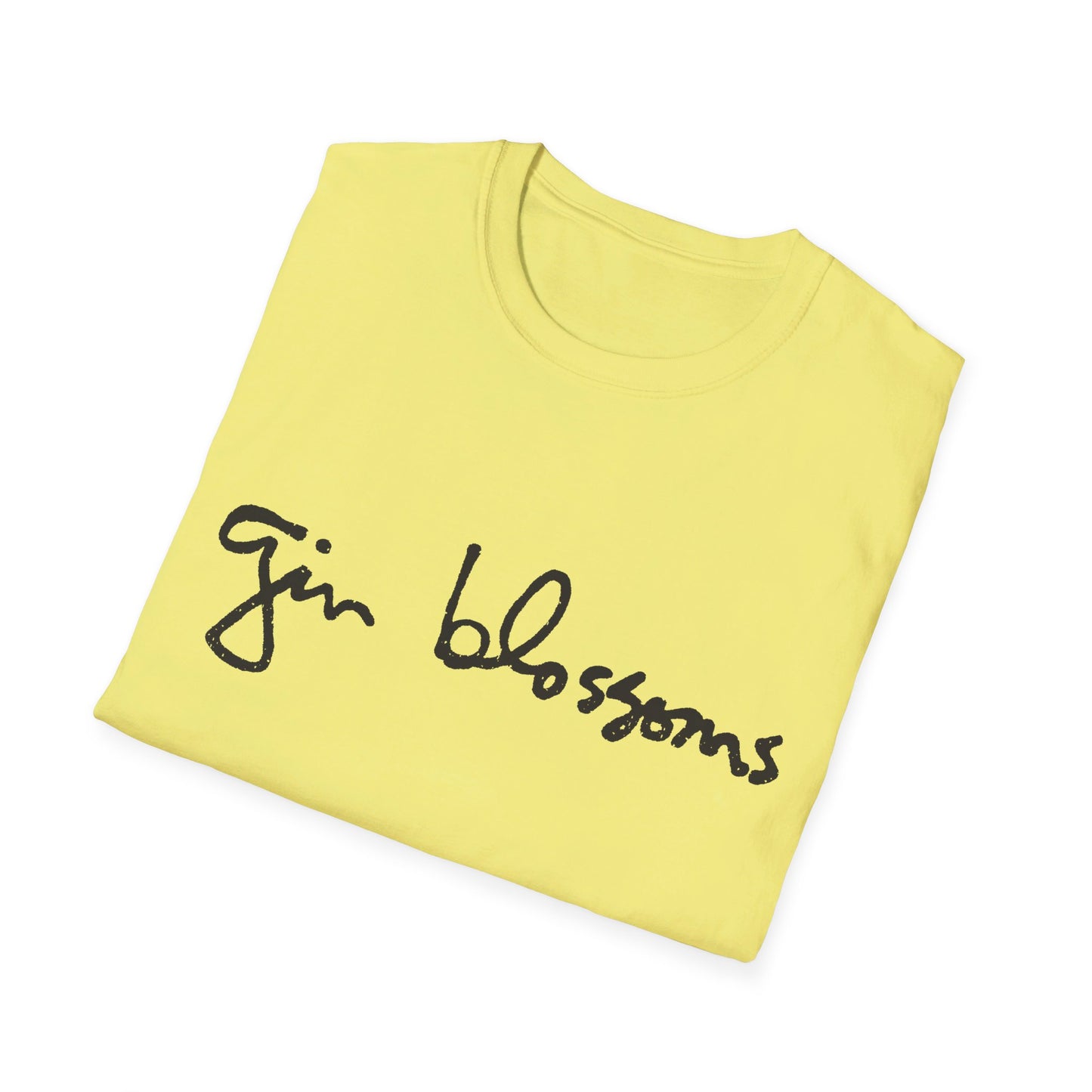 gin blossoms logo in black tshirt