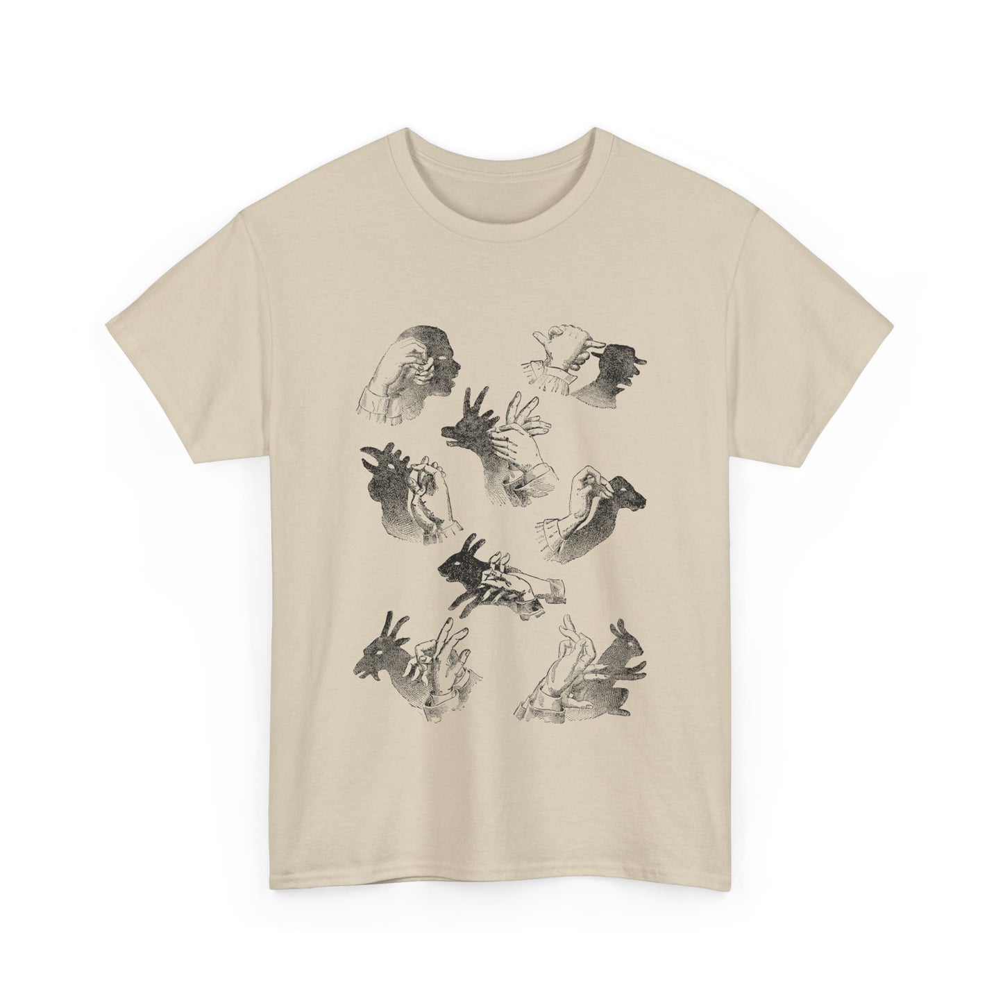 1883 hand shadows on the wall illustration from popular scientific recreations book tshirt