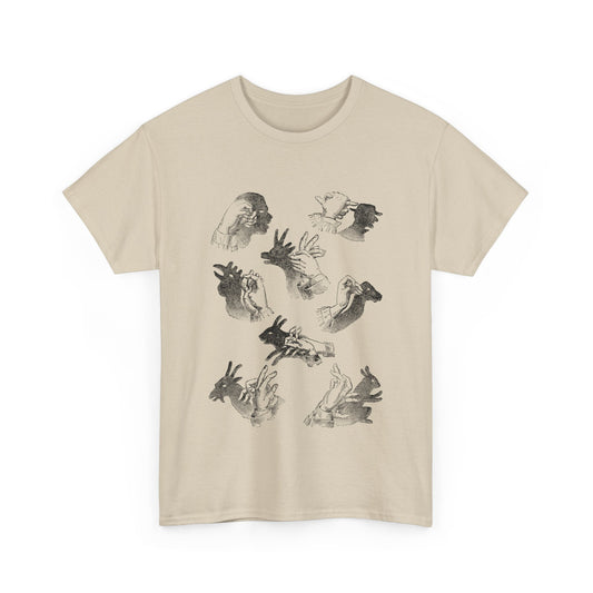 1883 hand shadows on the wall illustration from popular scientific recreations book tshirt