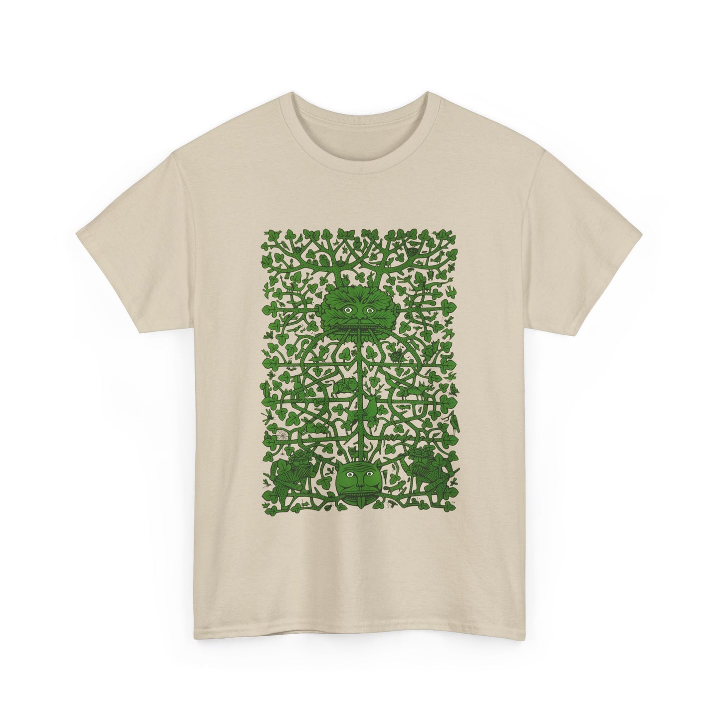 unknown date the green man by fritz eichenberg wood engraving reproduction tshirt