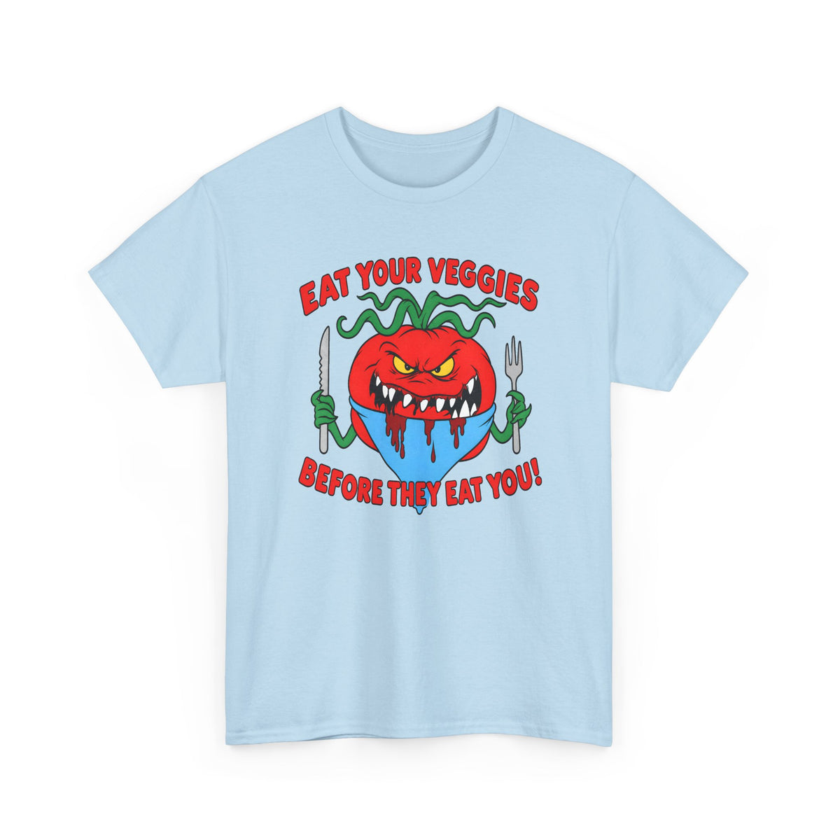 1990s eat your veggies before they eat you reproduction tshirt