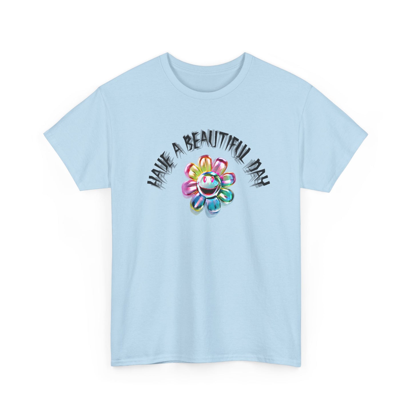 have a beautiful day chaotic rainbow daisy design tshirt