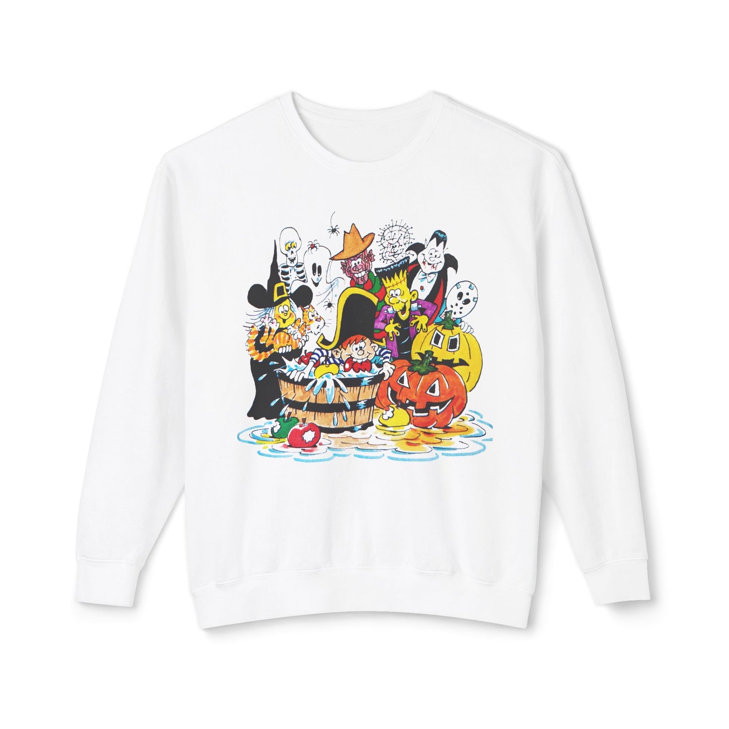 adorable cartoon witches, skeletons, jasons, freddys, and pumpkins halloween tshirt