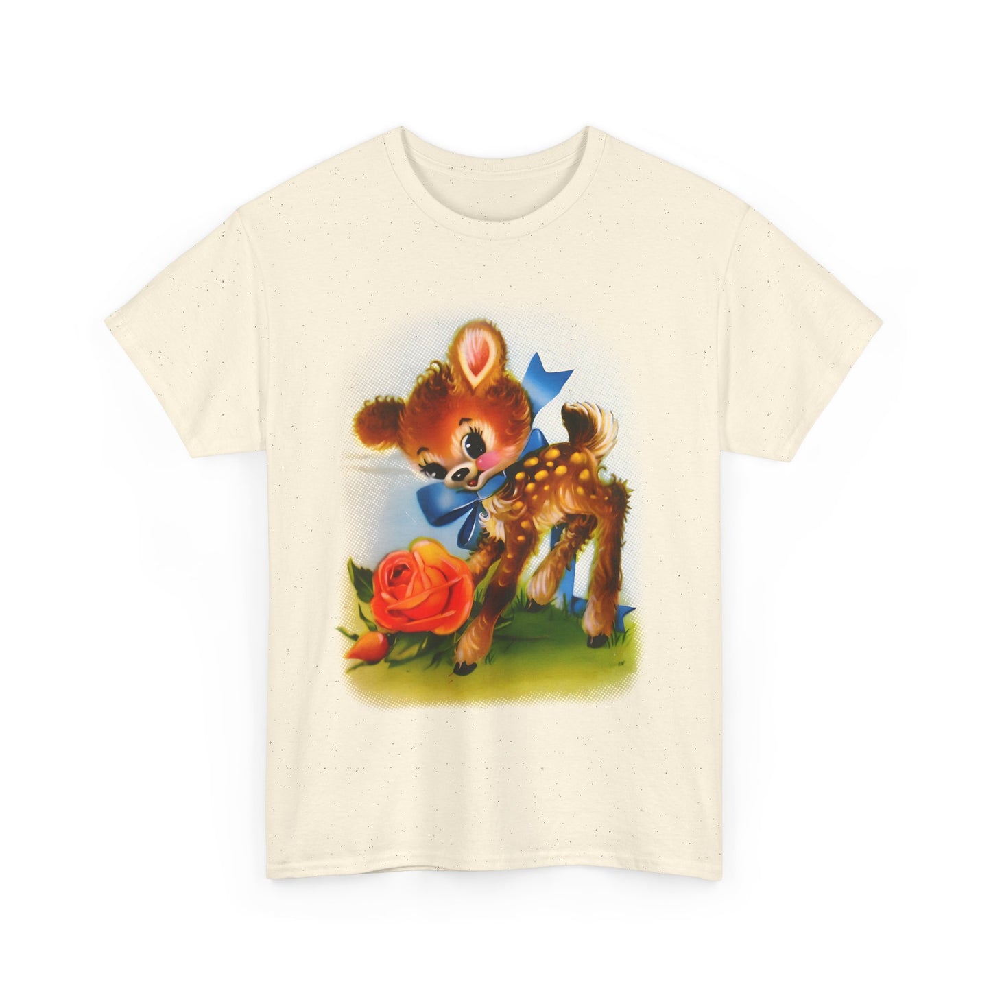 mid twentieth century vintage greeting card cute deer reproduction tshirt