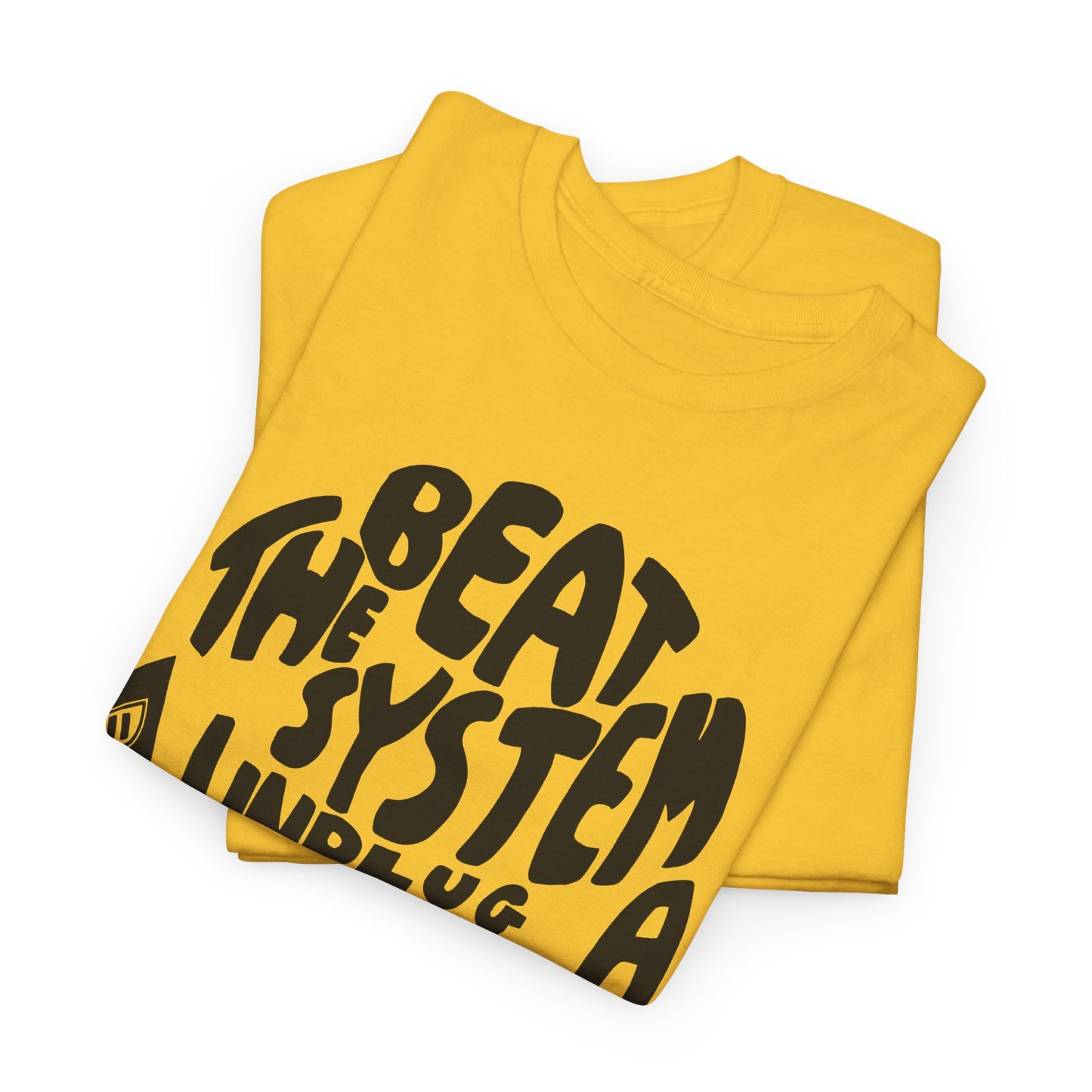 1970s beat the system unplug a computer reproduction tshirt