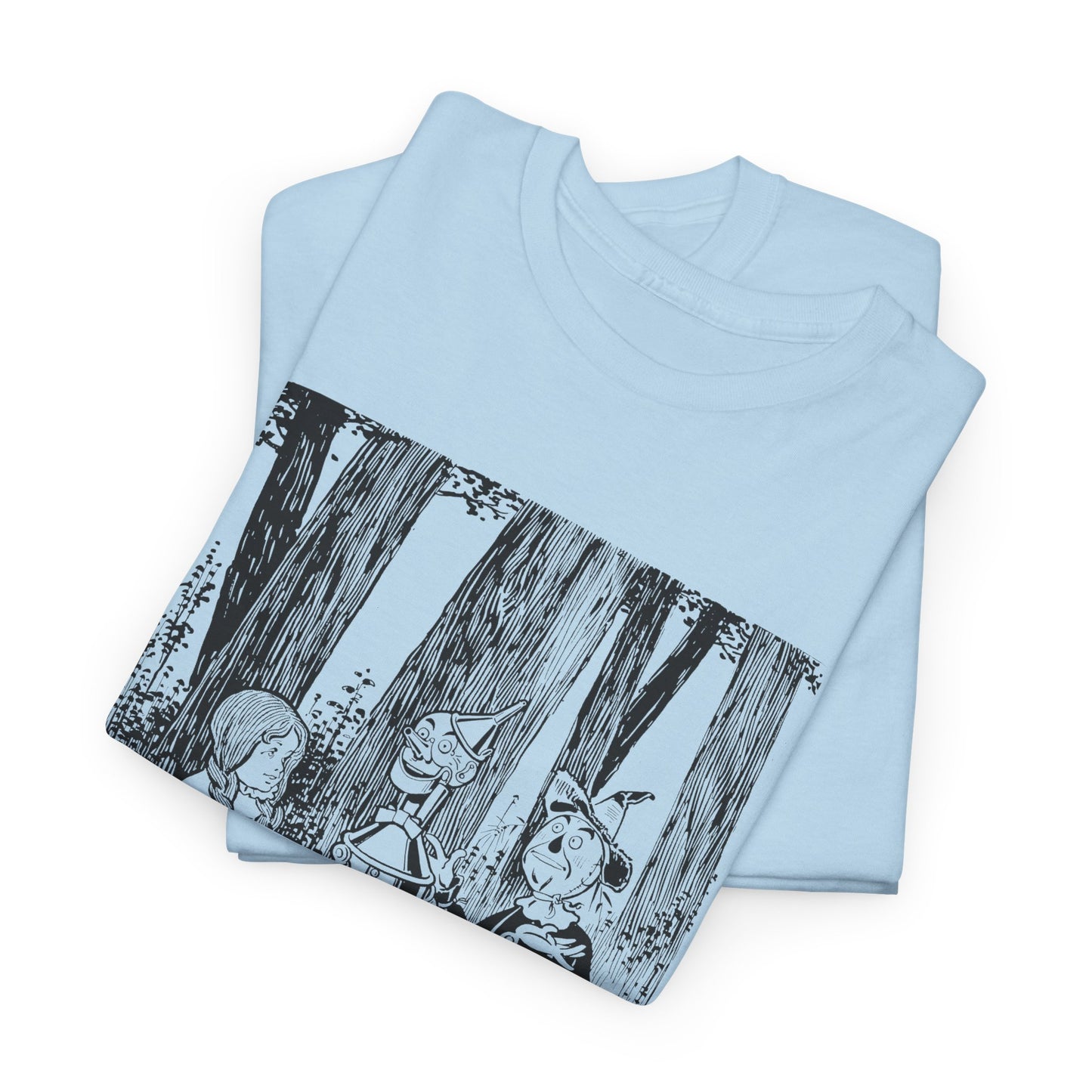 1900 w.w denslow's illustration for the wonderful wizard of oz dorothy and friends in forest tshirt