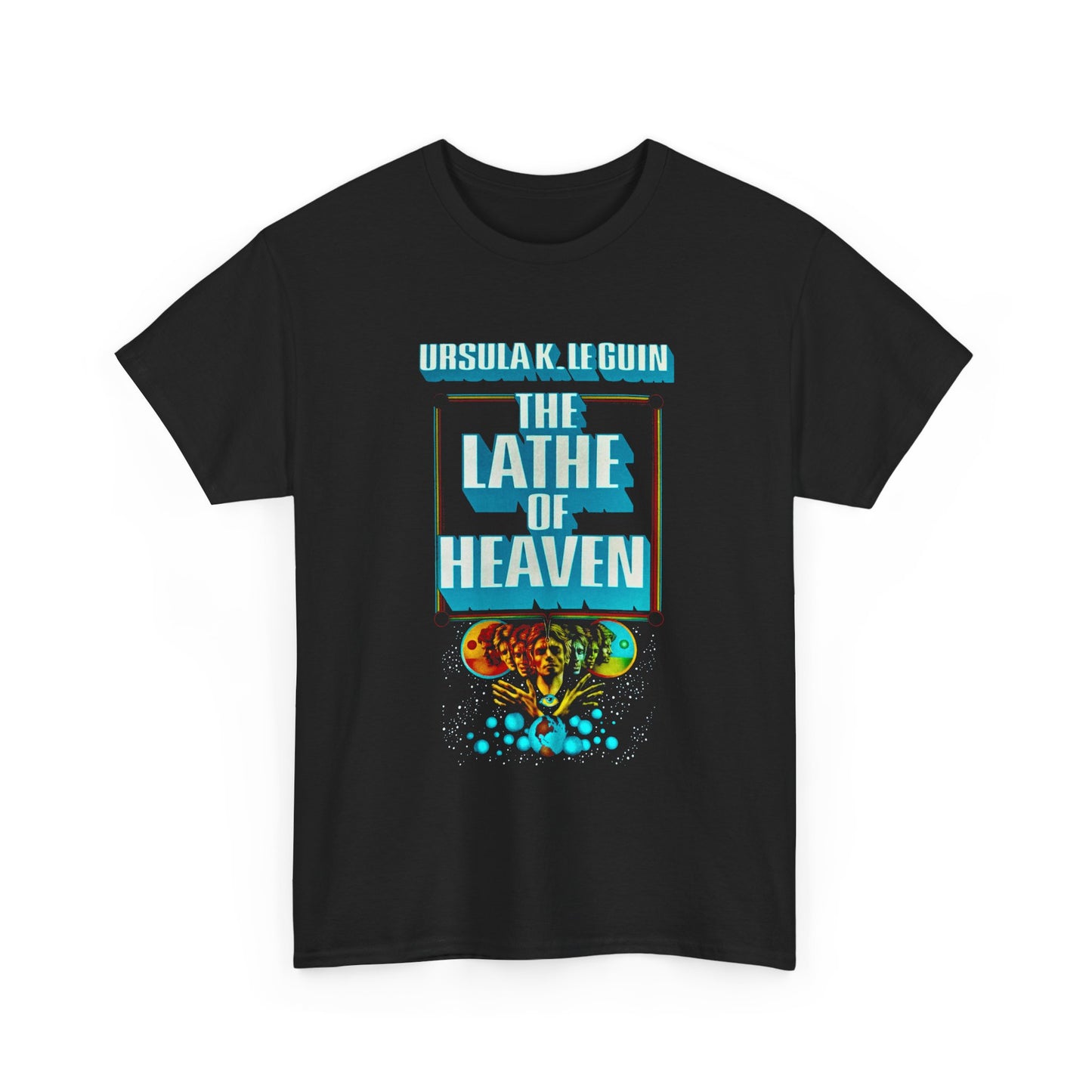 1971 ursula k le guin sci fi novel lathe of heaven variant with name book cover tshirt