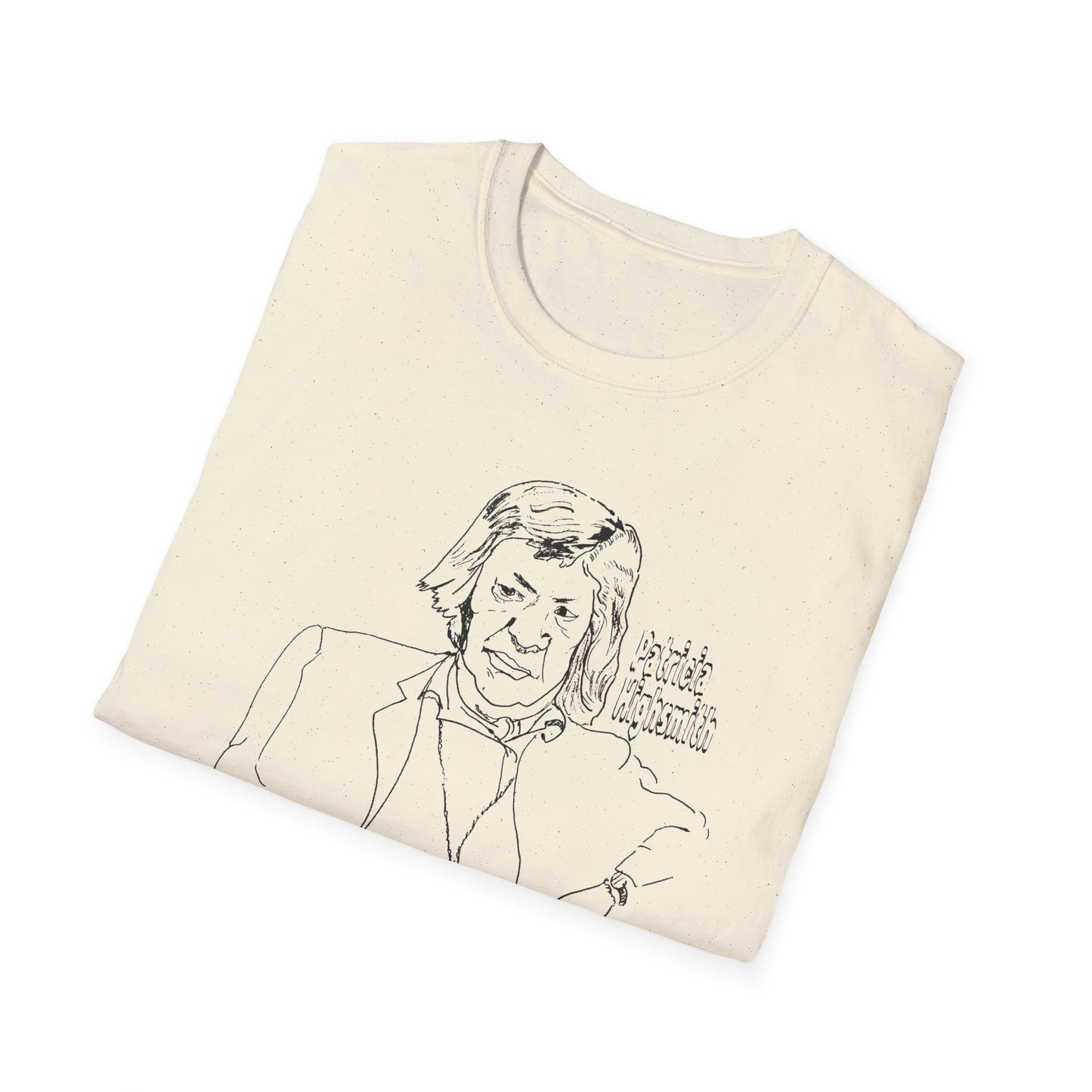 original drawing of patricia highsmith I find the public passion for justice quite boring and artificial tshirt
