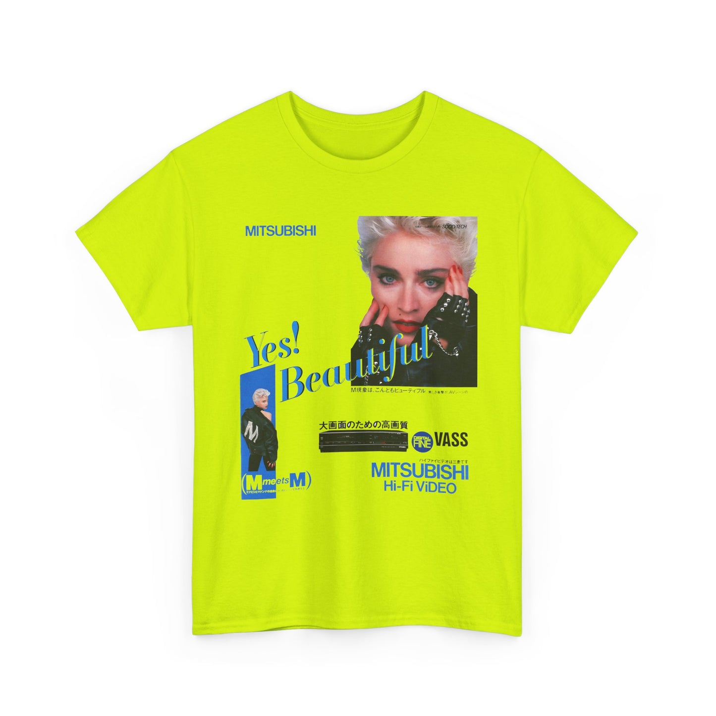 1987 japanese mitsubishi hi fi video ad with madonna reproduction tshirt