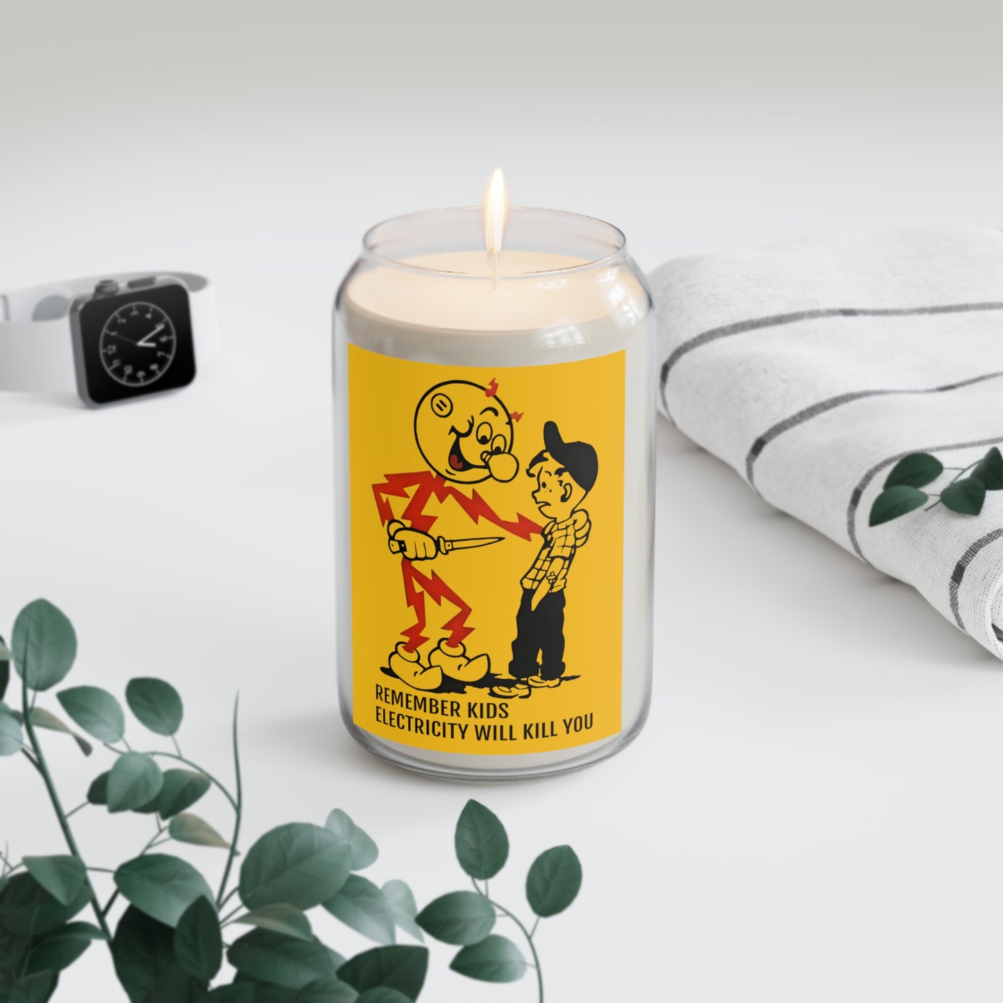 reddy kilowatt remember kids electricity will kill you vintage logo reproduction scented candle