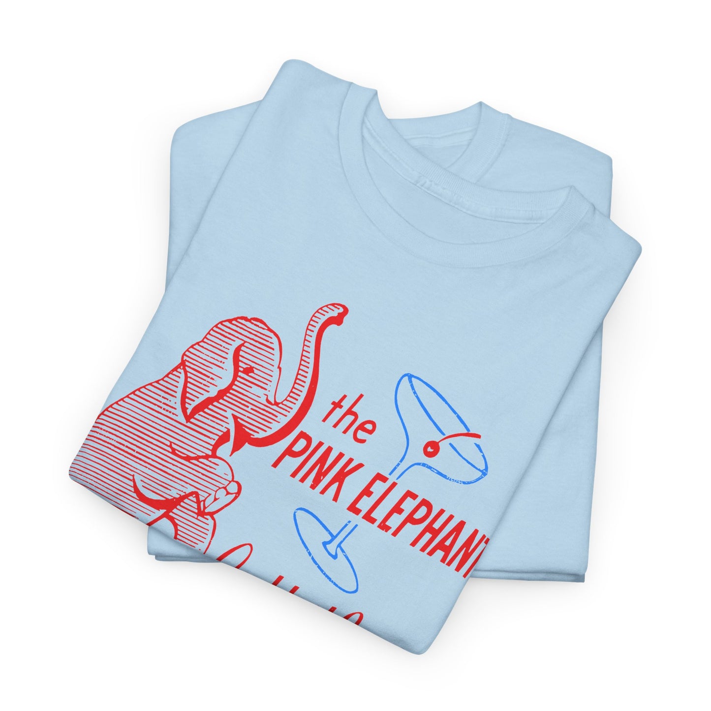the pink elephant lounge air conditioned cocktail lounge vintage graphic custom edit tshirt
