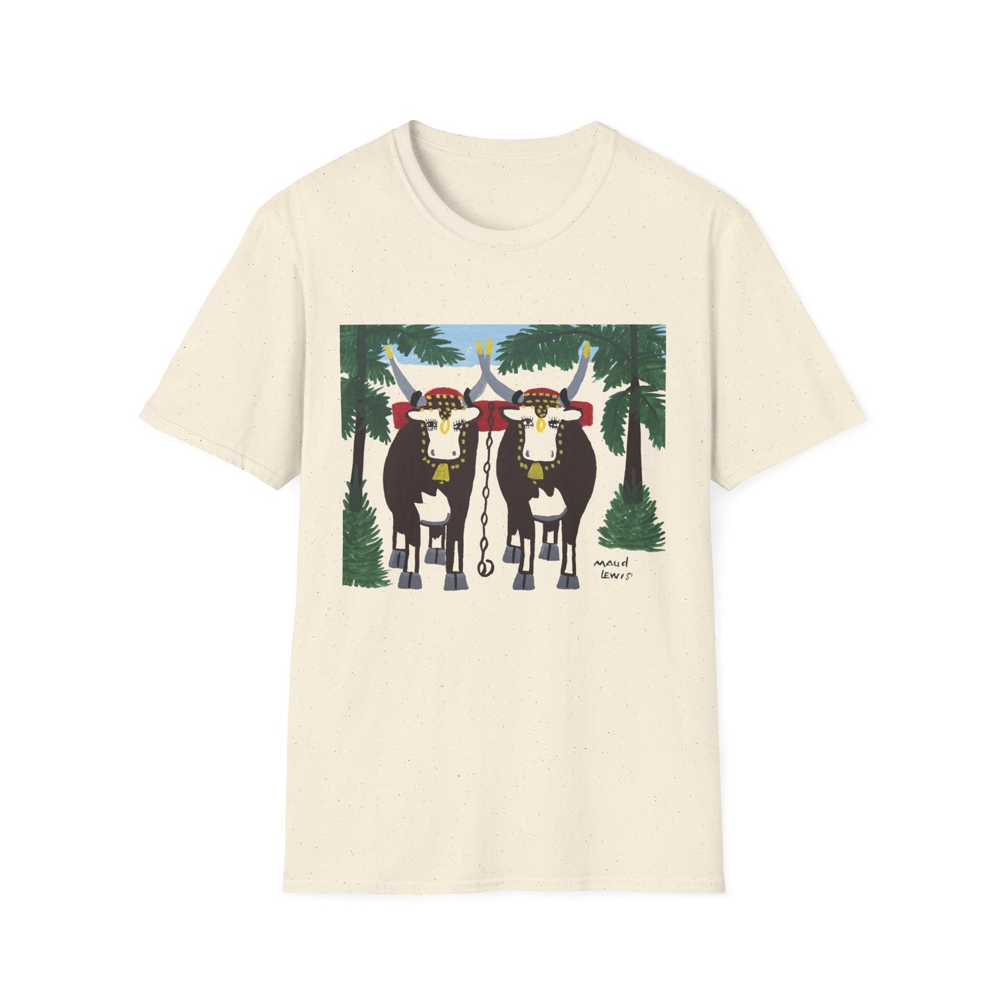 1960s maud lewis painting pair of oxen tshirt
