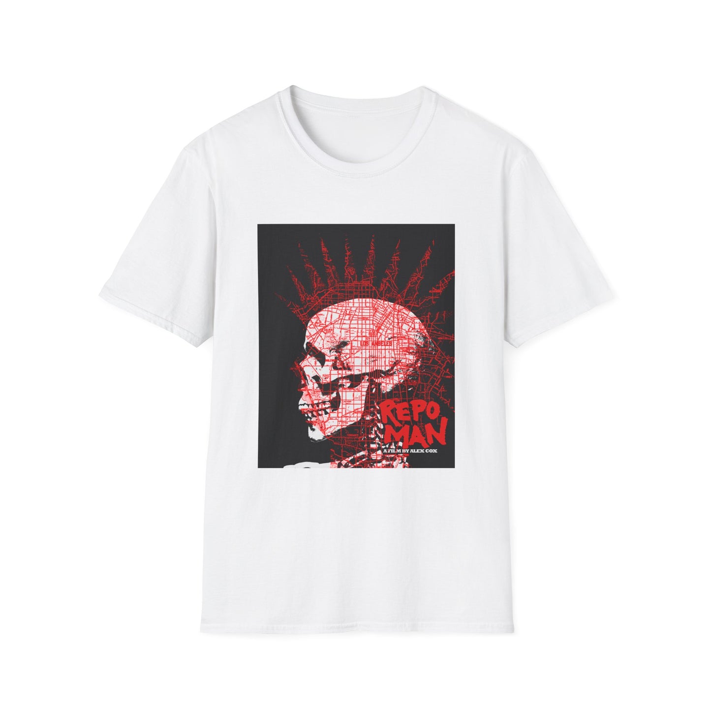 repo man skull punk in red tshirt