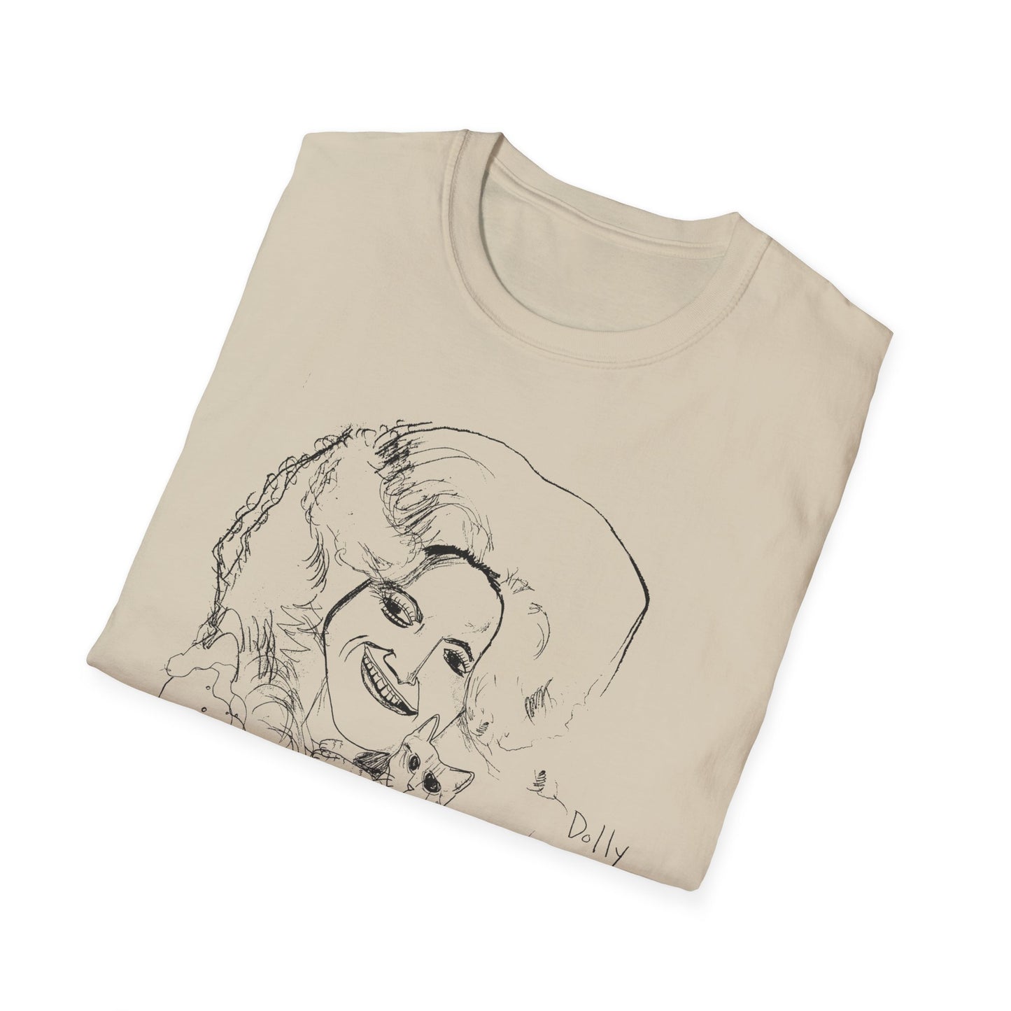 dolly and cat drawing tshirt