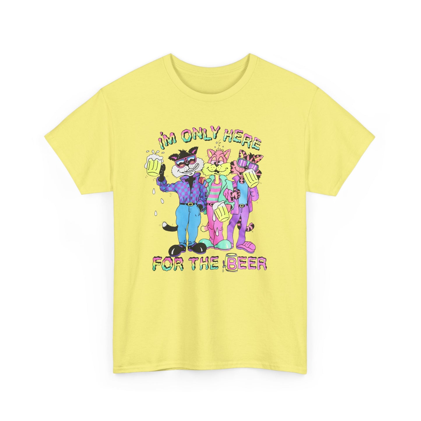 vintage 1991 i'm only here for the beer drunk cats reproduction tshirt