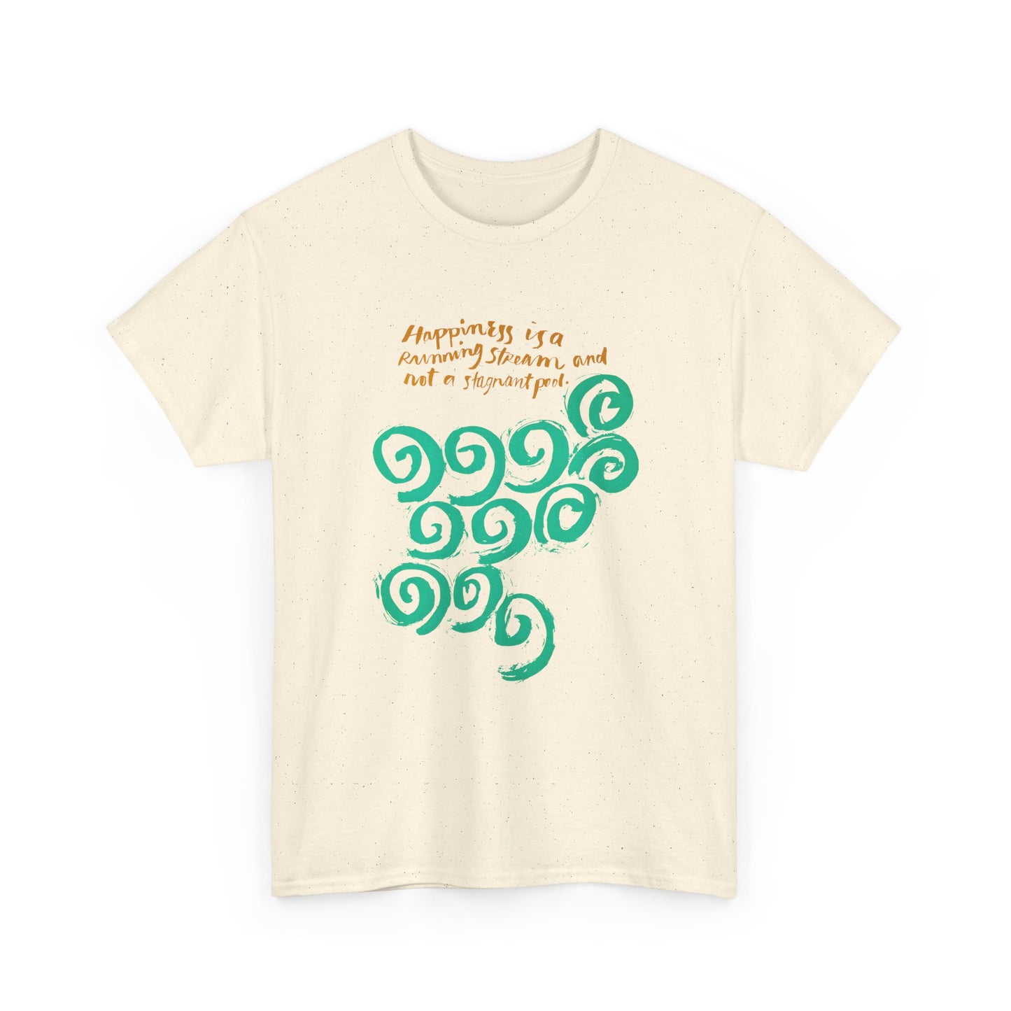 1968 mid century poster happiness is a running stream and not a stagnant pool tshirt