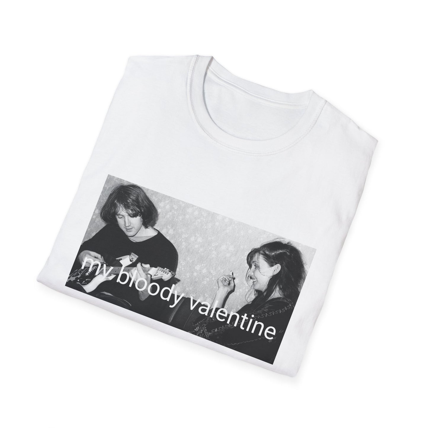 kevin shields and belinda butcher sitting on a couch tshirt