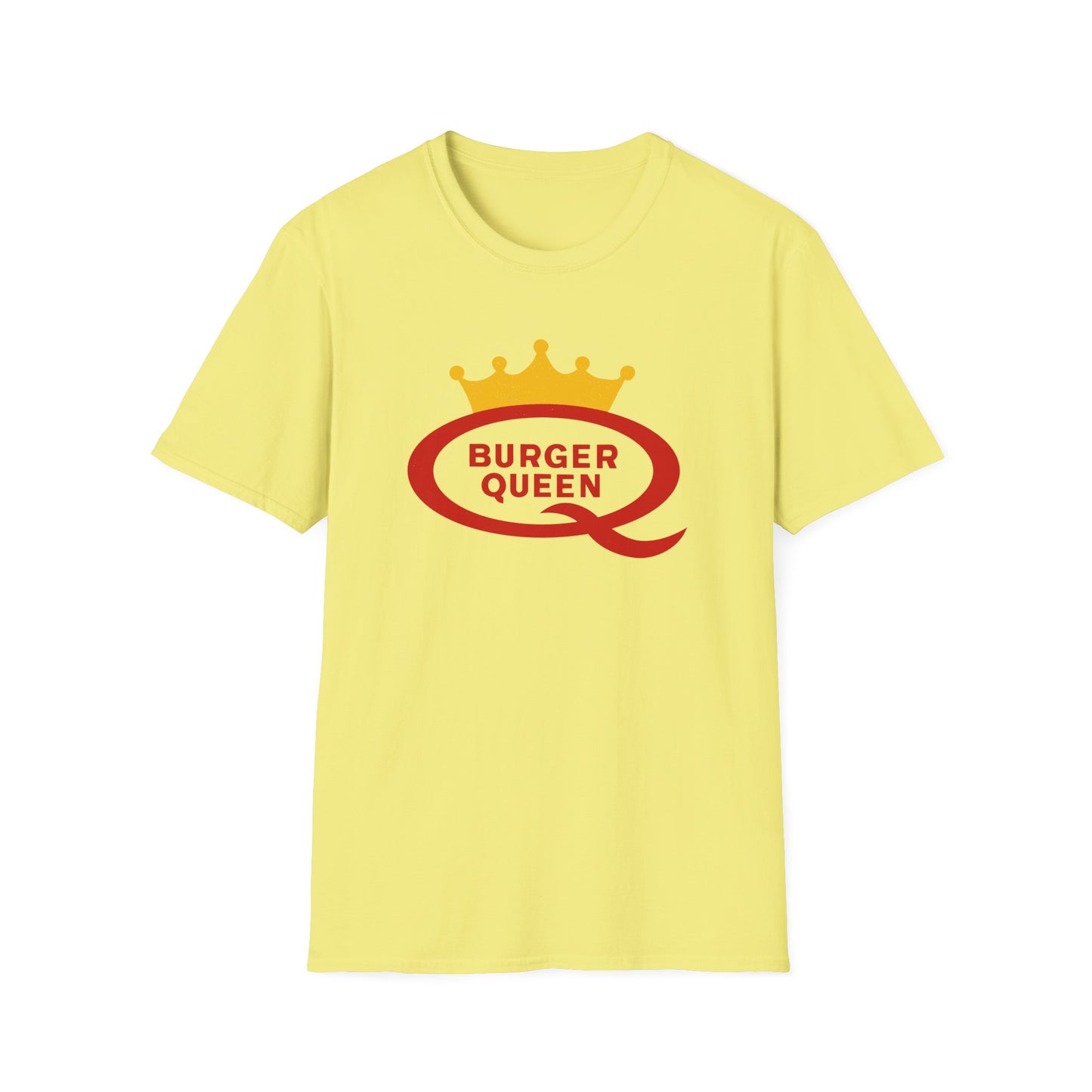 vintage defunct burger queen fast food logo tshirt