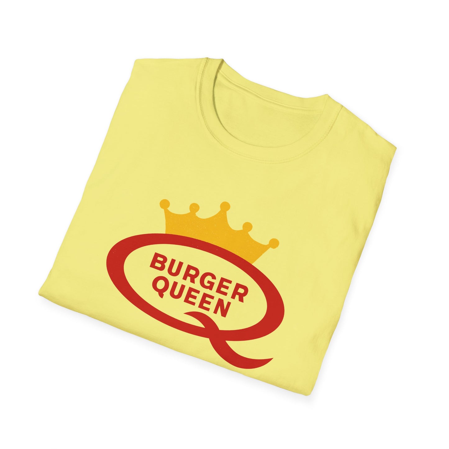 vintage defunct burger queen fast food logo tshirt