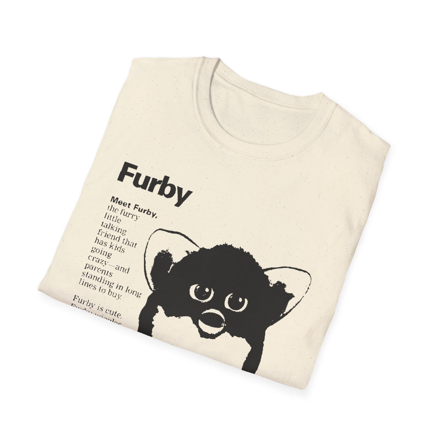 1990s furby advertisement meet furby fan art tshirt