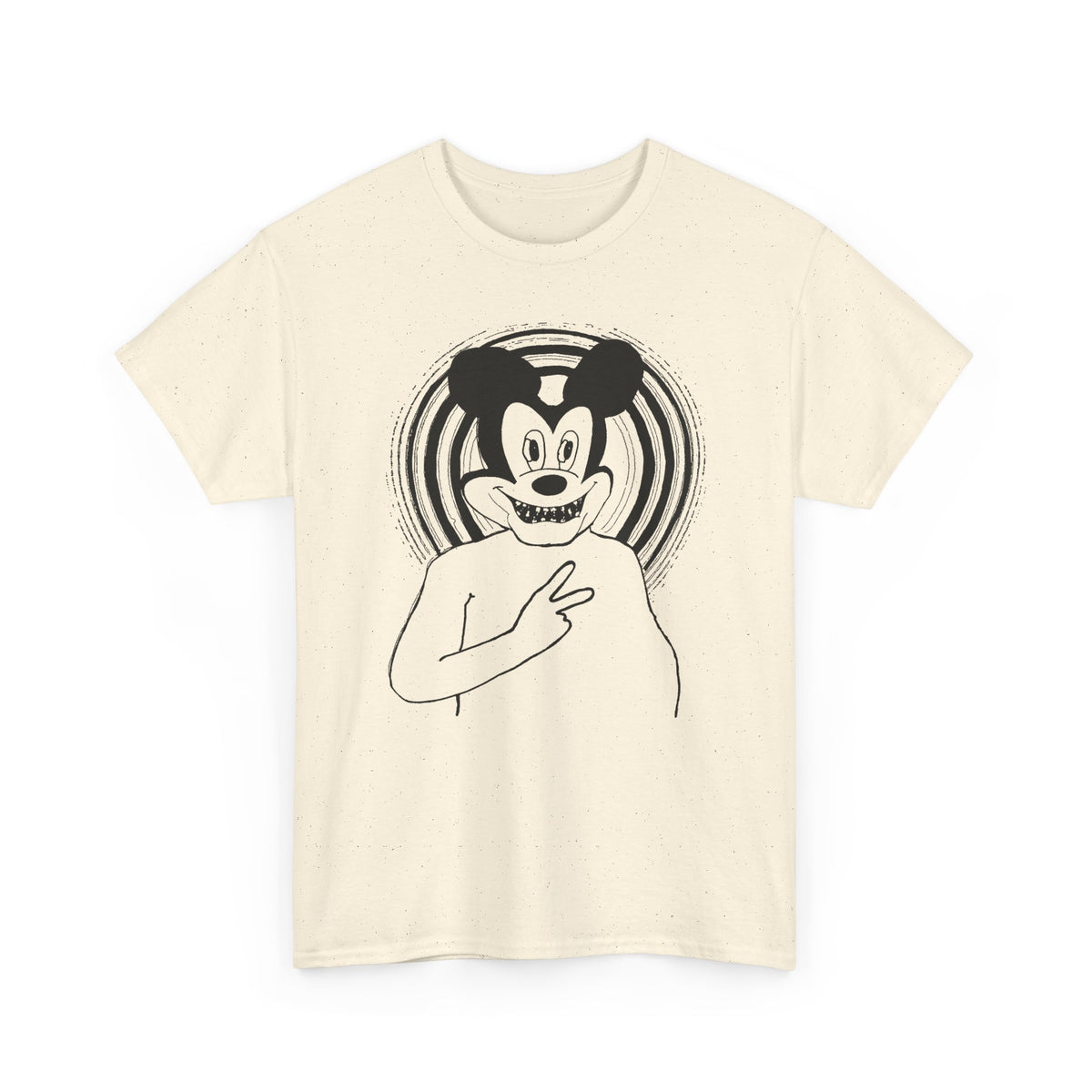 1960s british underground magazine peace sign mickey fan art edit with halo tshirt
