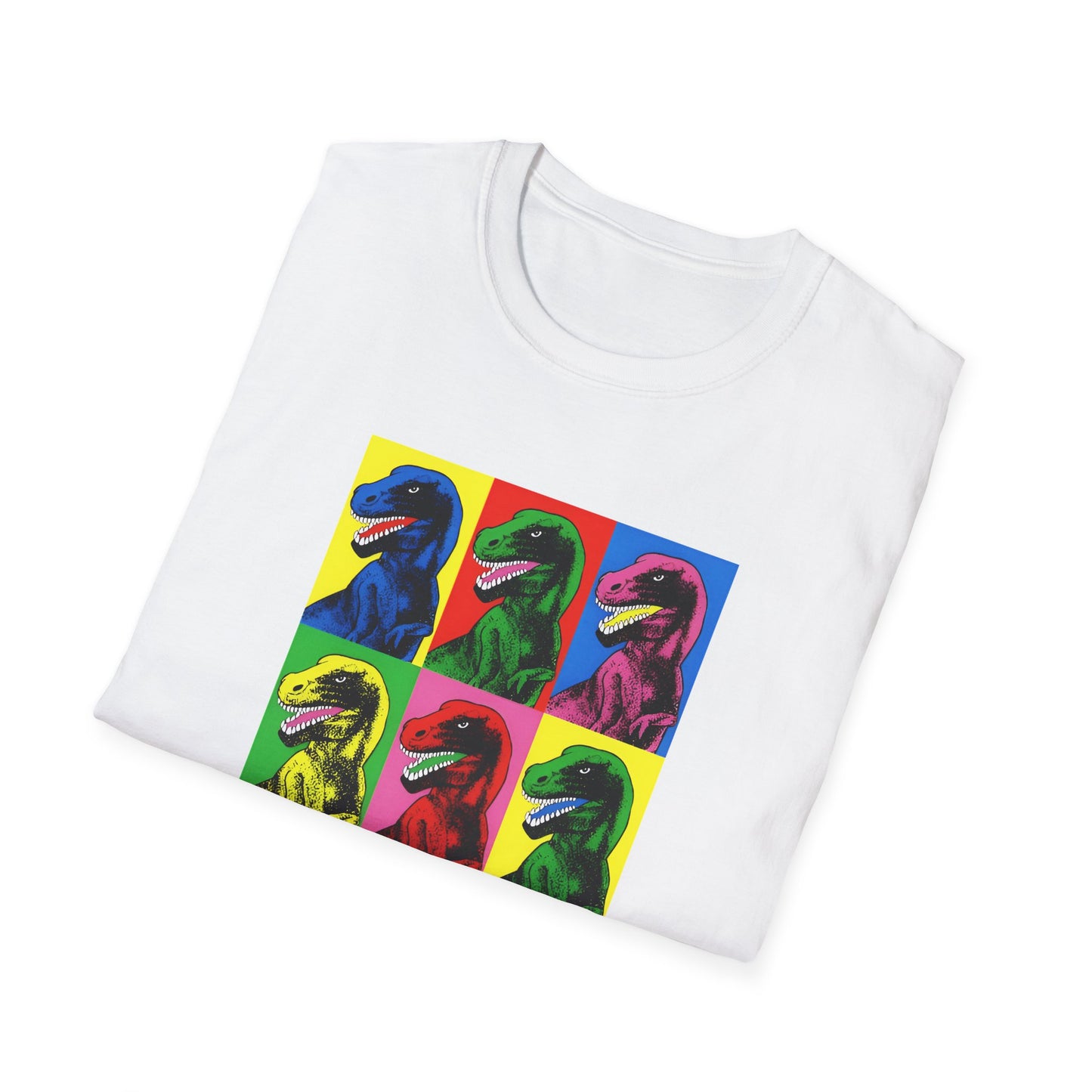stanley desantis dinosaur pop art as worn by steven spielberg on jurassic park 1993 movie set tshirt