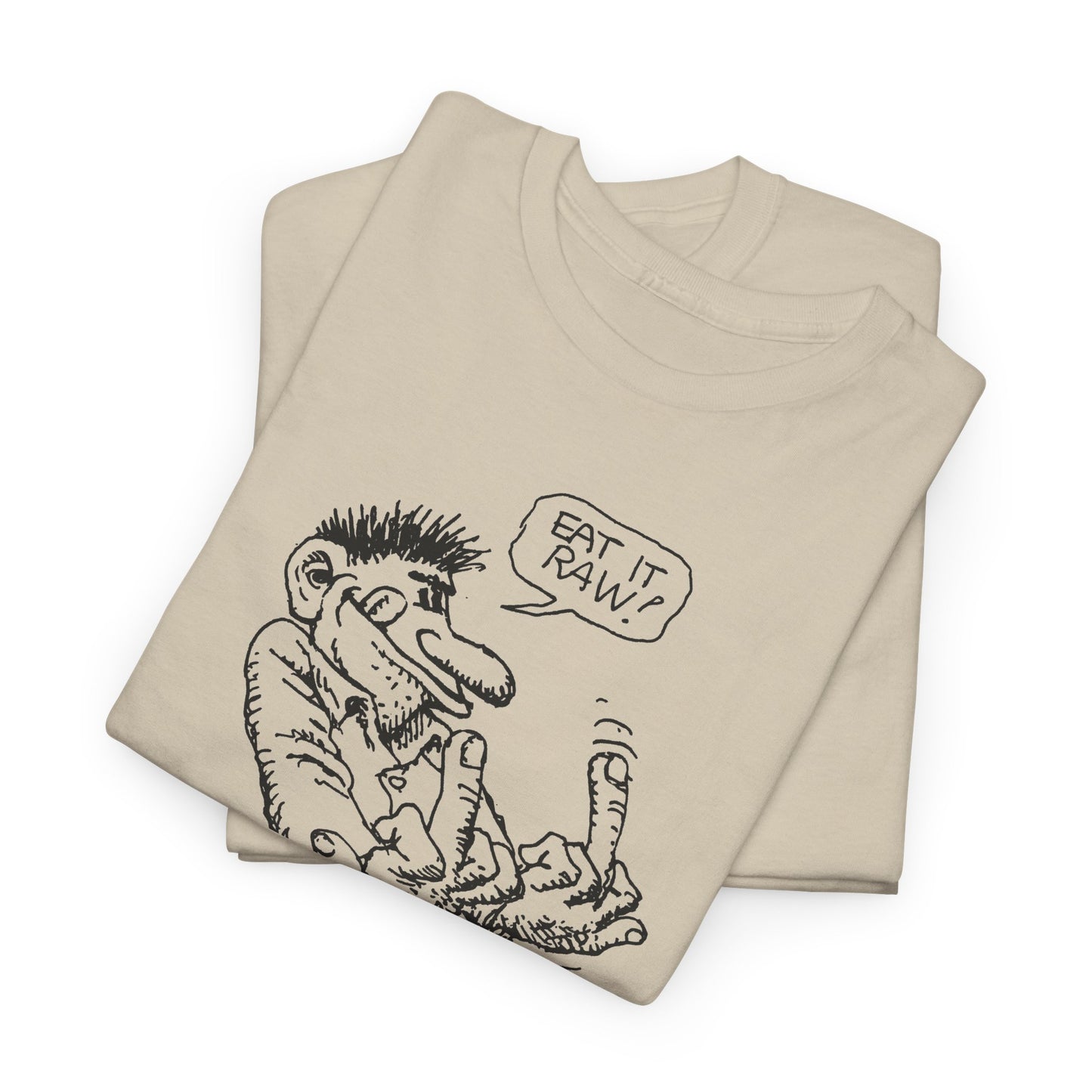 r. crumb eat it raw! double middle finger tshirt