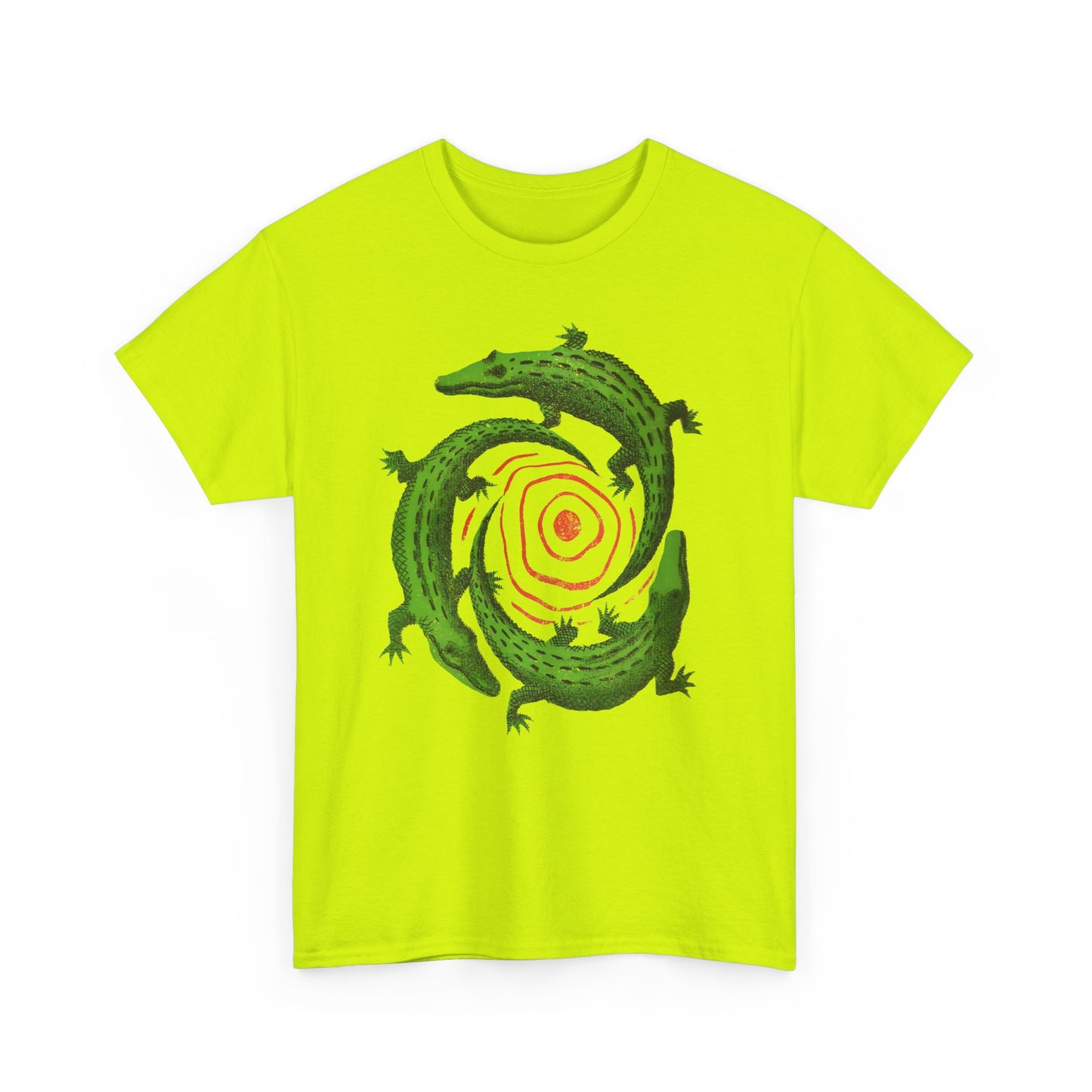 mid century manolo prieto three alligators swirl book cover tshirt