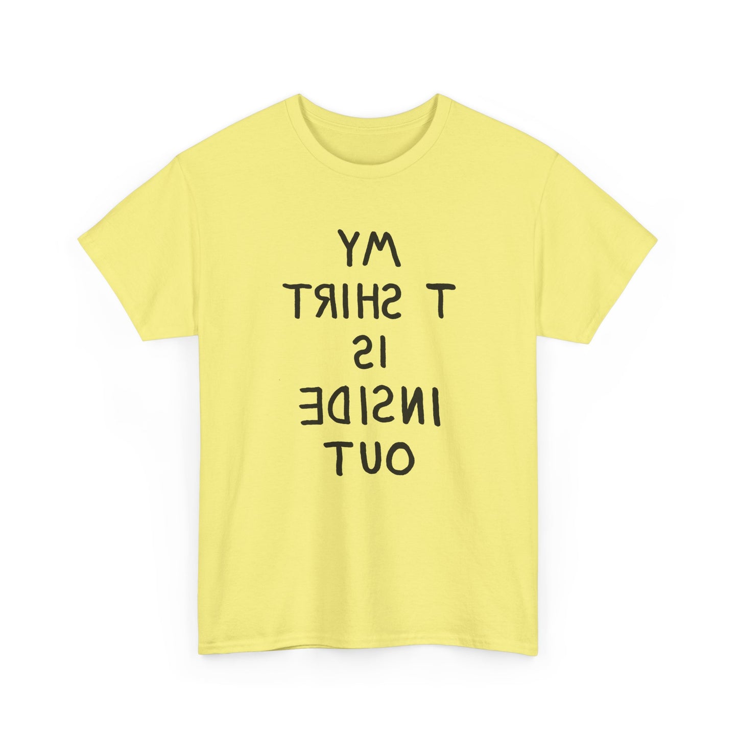 1960s novelty my tshirt is inside out spelled backwards custom hand drawn reproduction tshirt