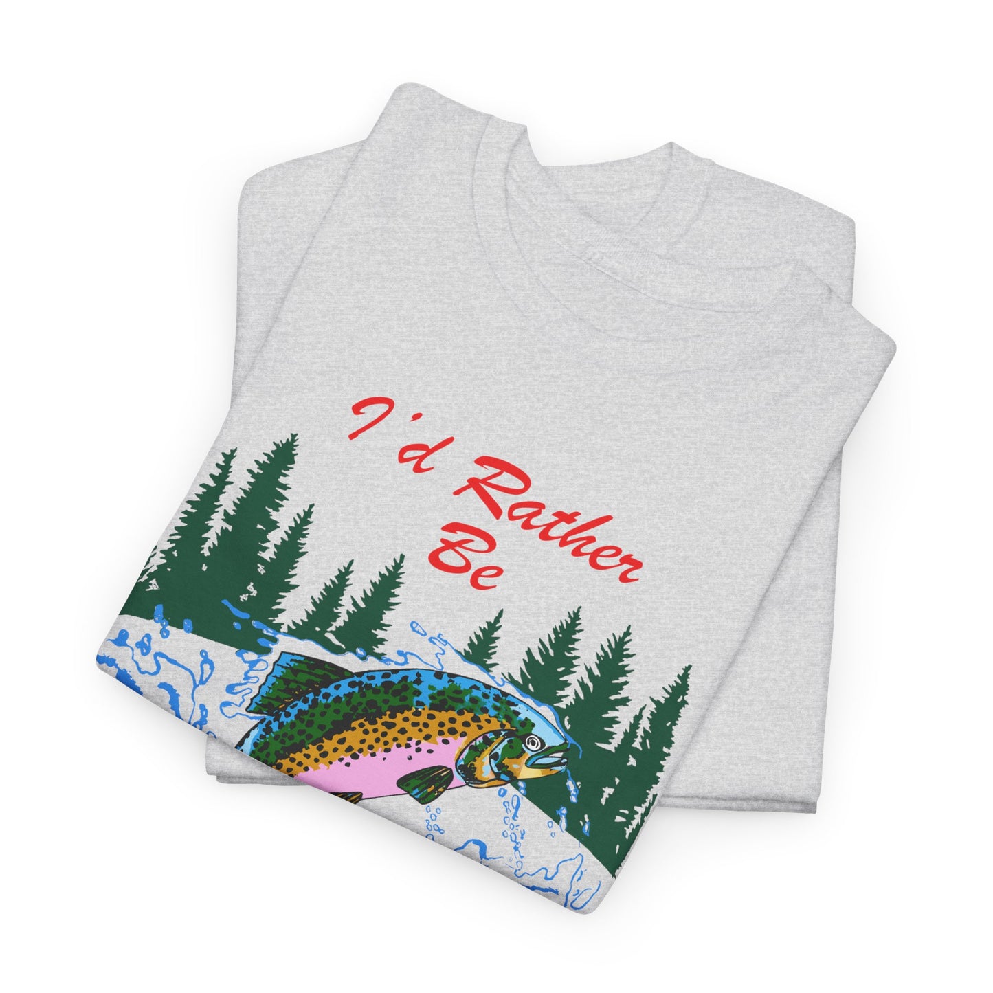vintage i'd rather be fishing reproduction tshirt