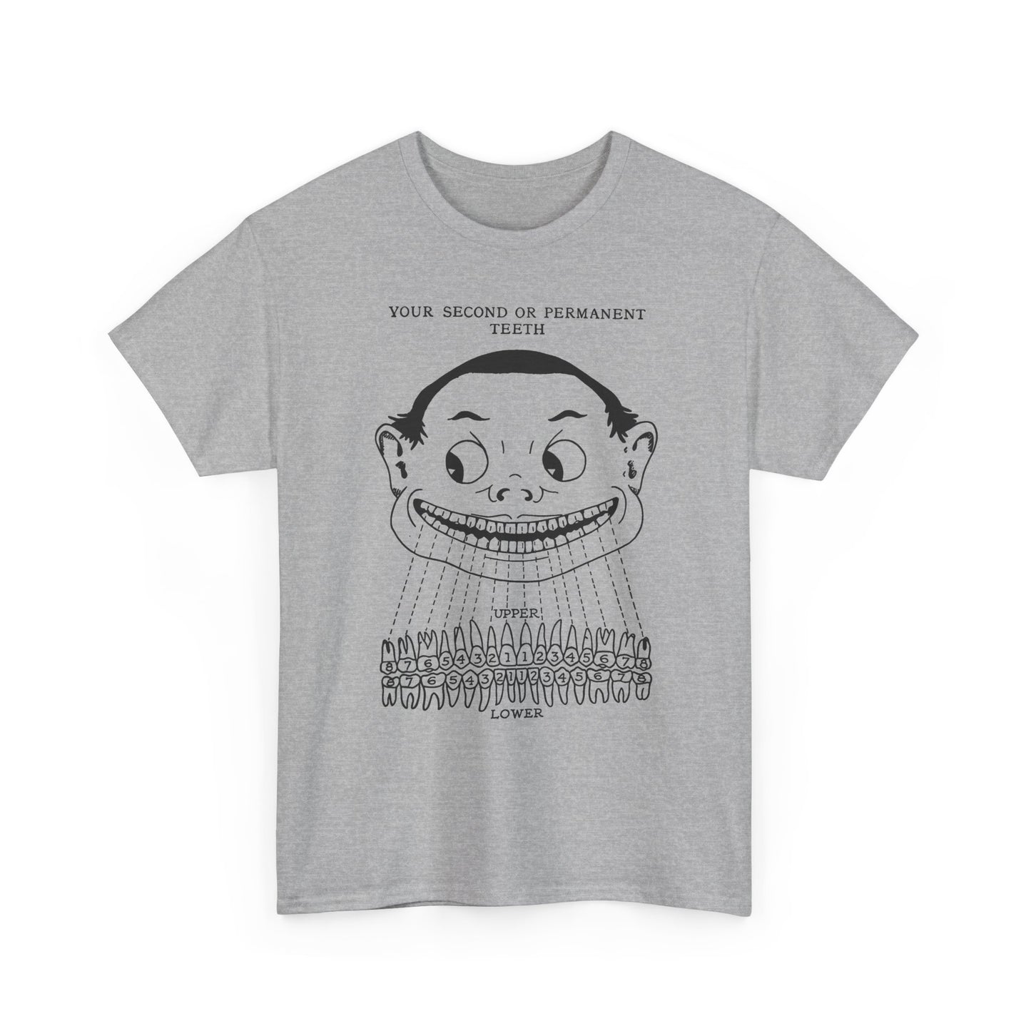 1918 illustration from child's book of teeth kid with teeth chart tshirt