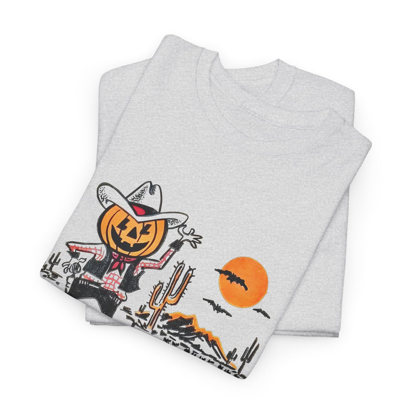 vintage trick or treat bag cowboy pumpkin graphic reproduction tshirt