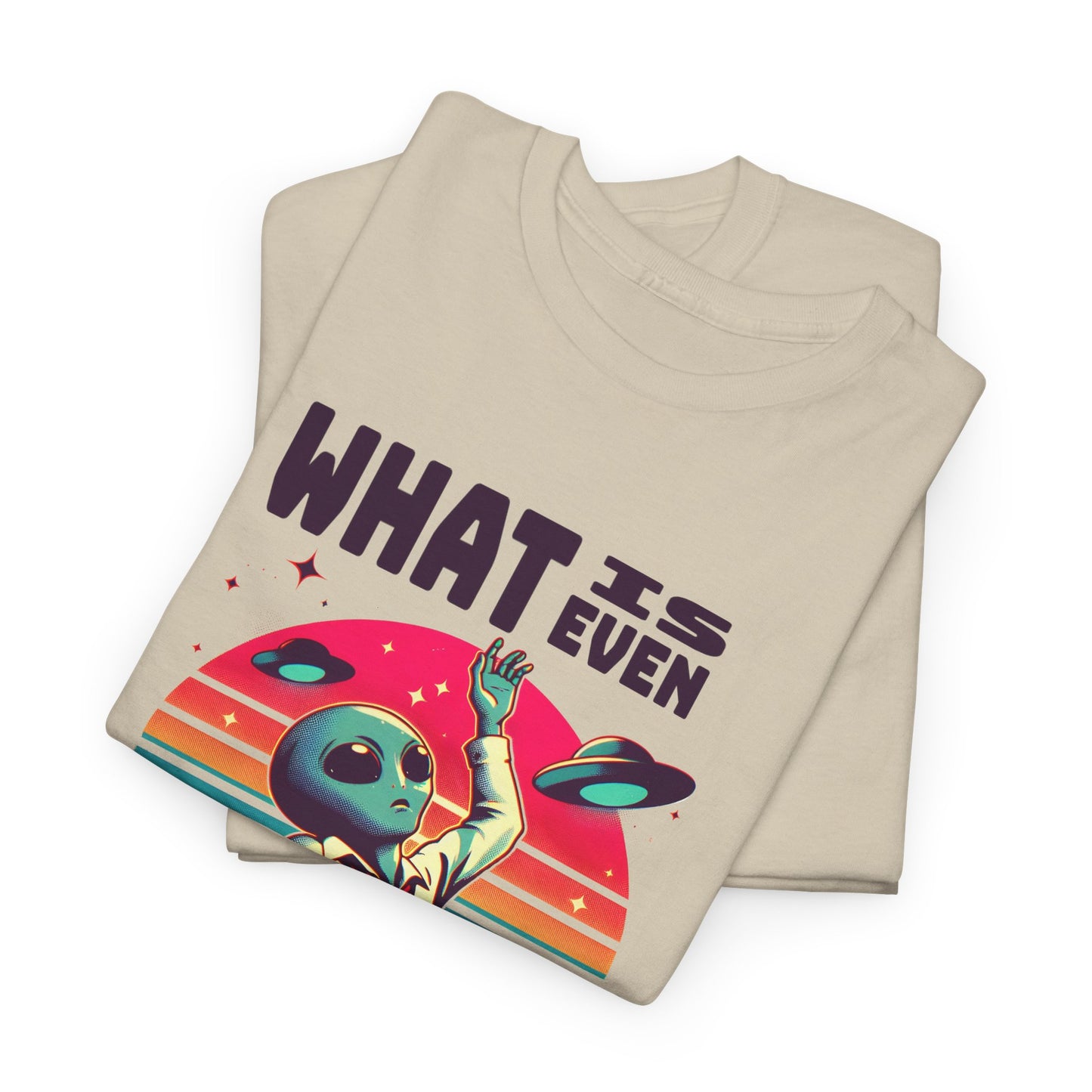 what is even happening floating businessman alien tshirt