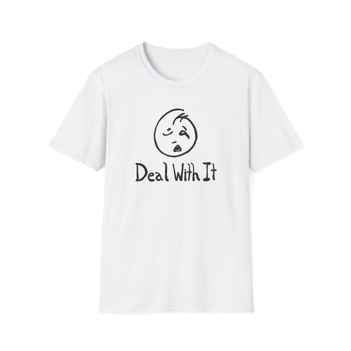 deal with it weird sad guy tshirt