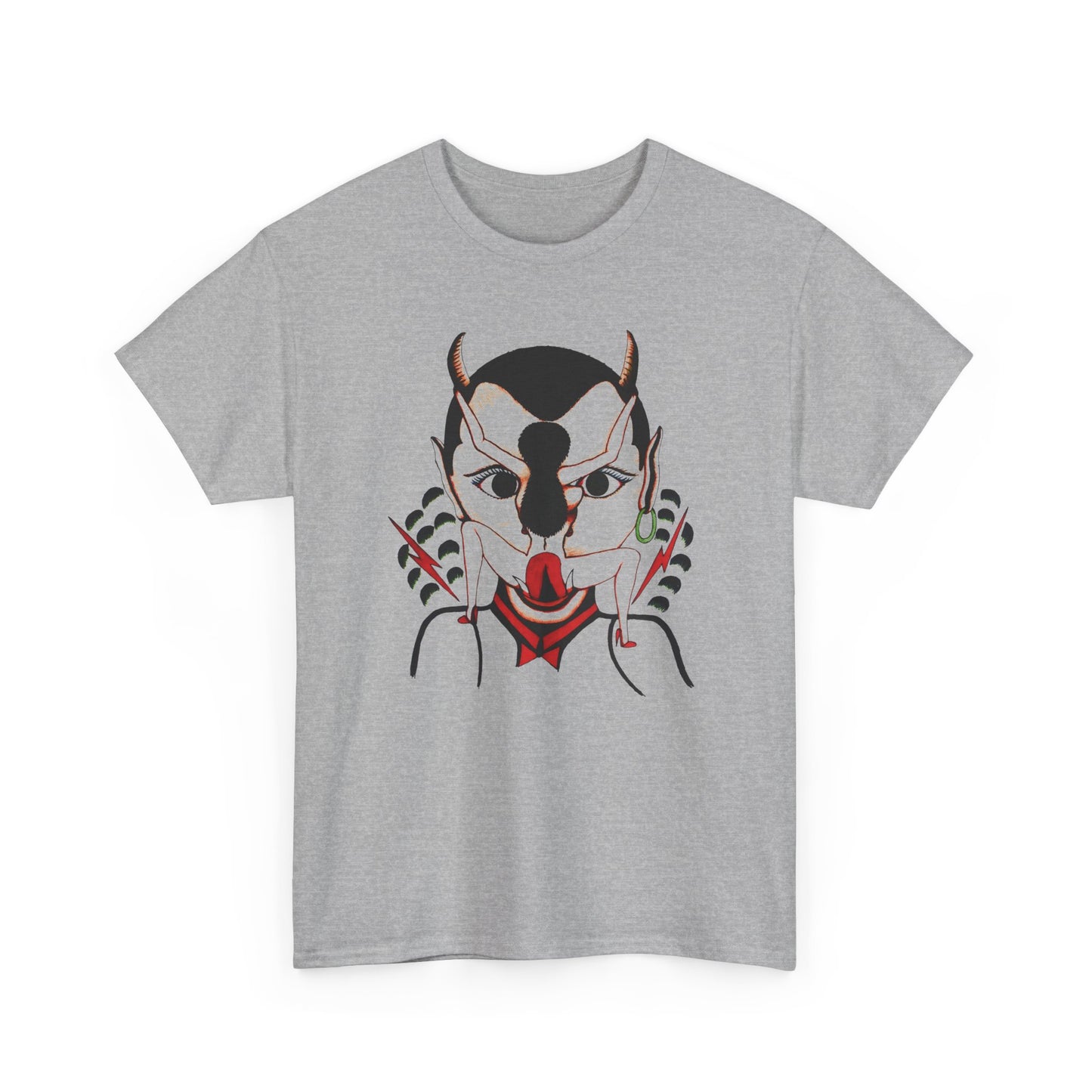 mid century untitled (devil and consort) rosie camanga illustration edit tshirt