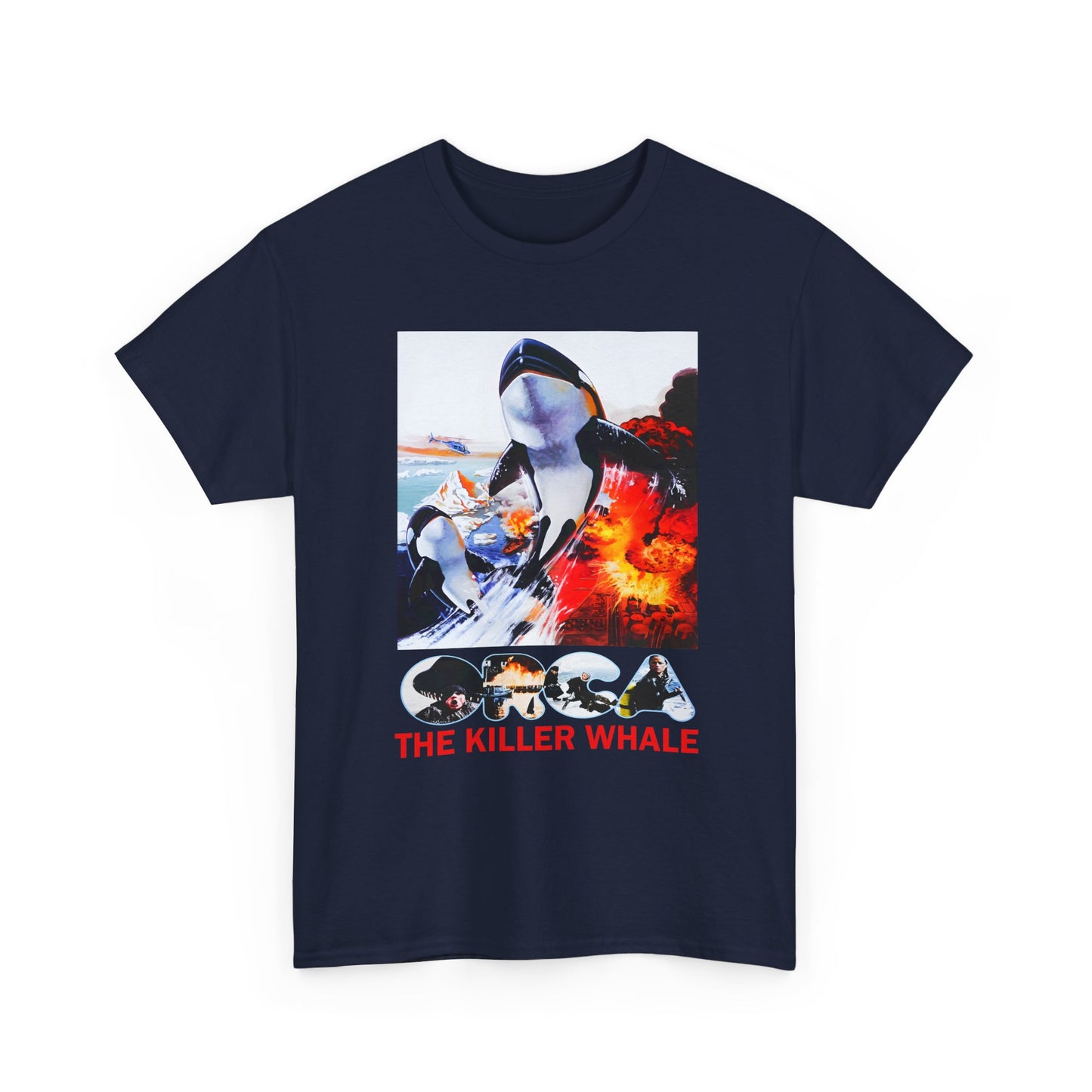 1977 orca the killer whale japanese movie poster custom edit with english title tshirt