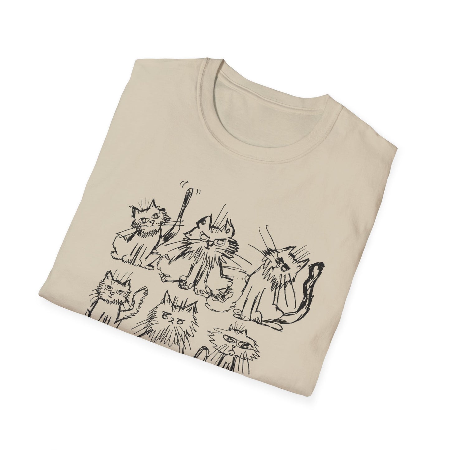 original drawing six cats tshirt