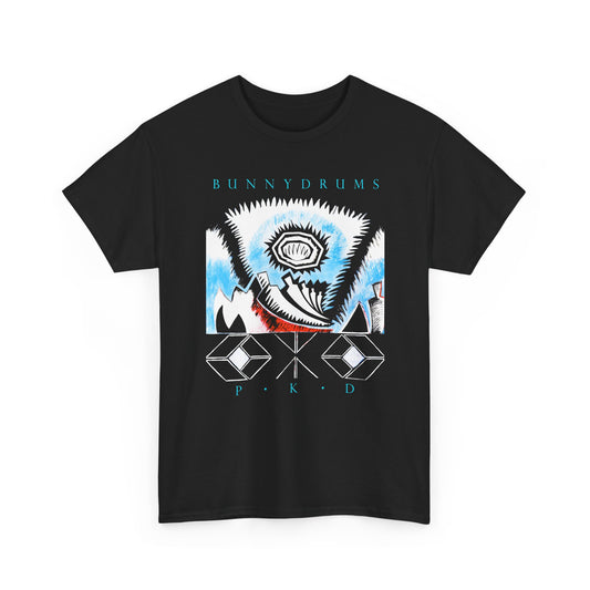 1983 post punk band bunnydrums pkd album cover edit tshirt