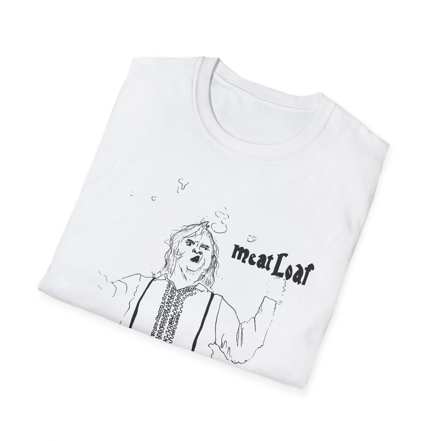 original drawing meat loaf, michael lee aday, bat out of hell singer fan art tshirt