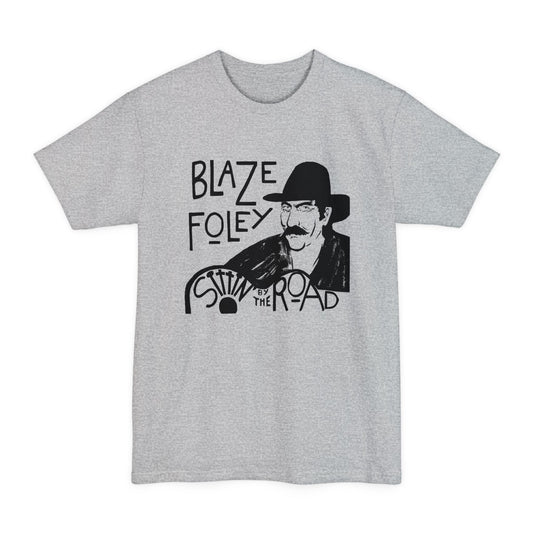 oversized blaze foley sittin' by the road album black stencil fan art unisex tall beefy tshirt