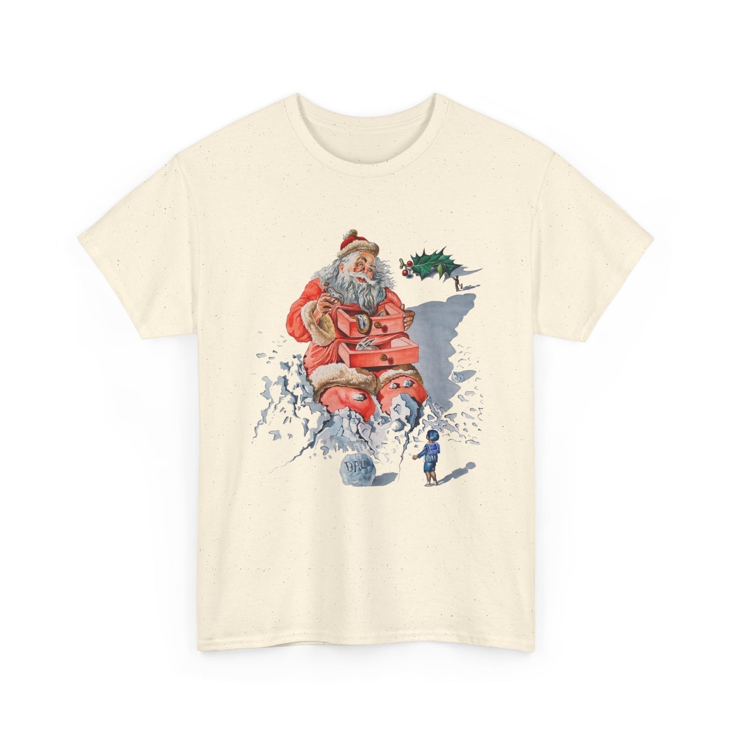 salvador dali's 1948 santa with drawers christmas card tshirt