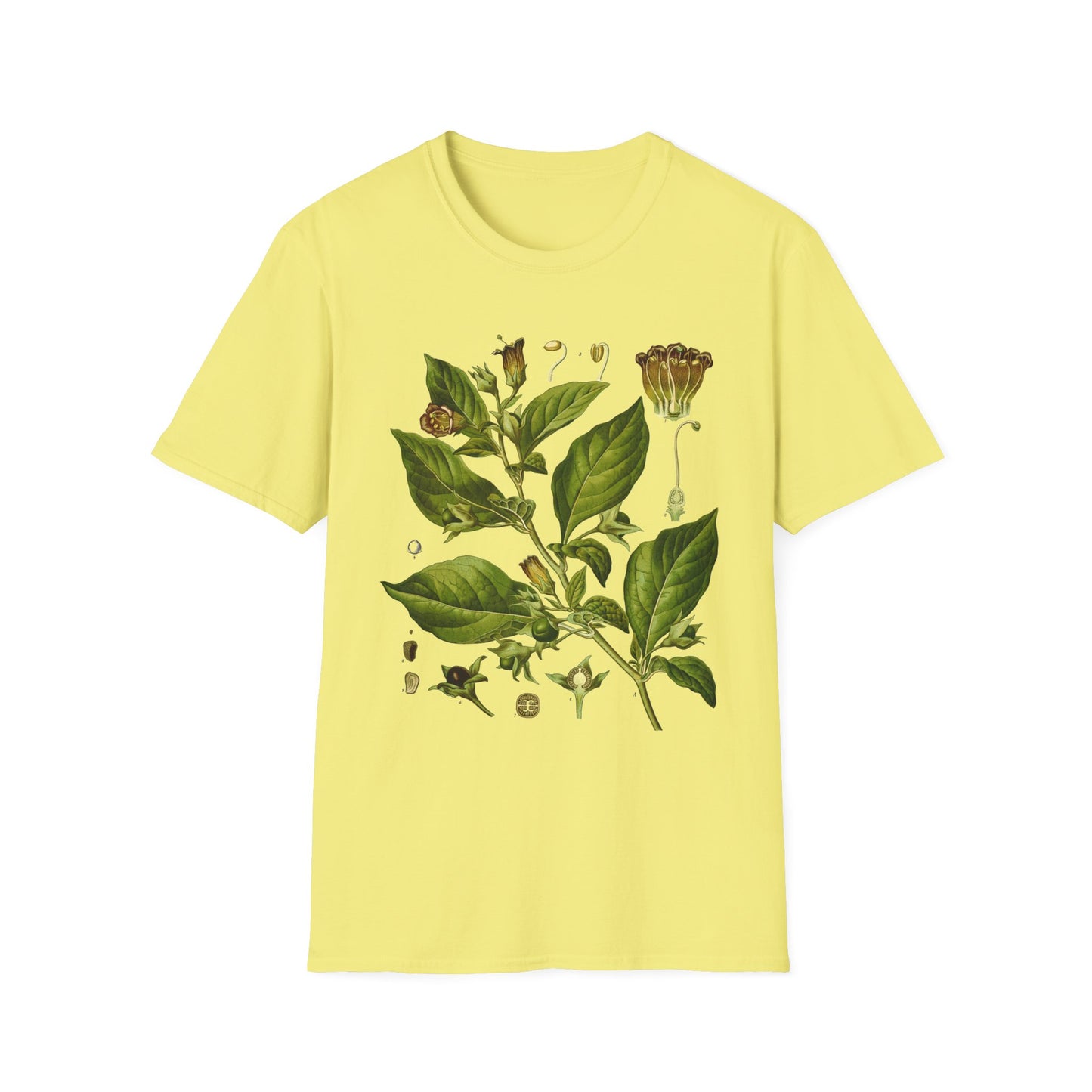 1887 botanical print from kohler's plants by hermann adolph kohler featuring atropa belladonna or deadly nightshade tshirt