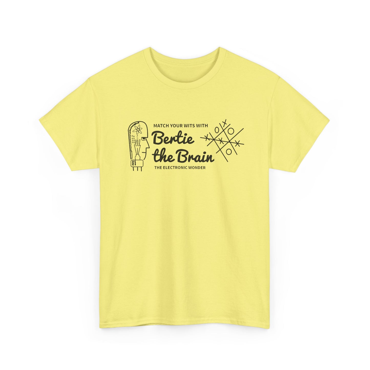 bertie the brain 1950 video game tshirt