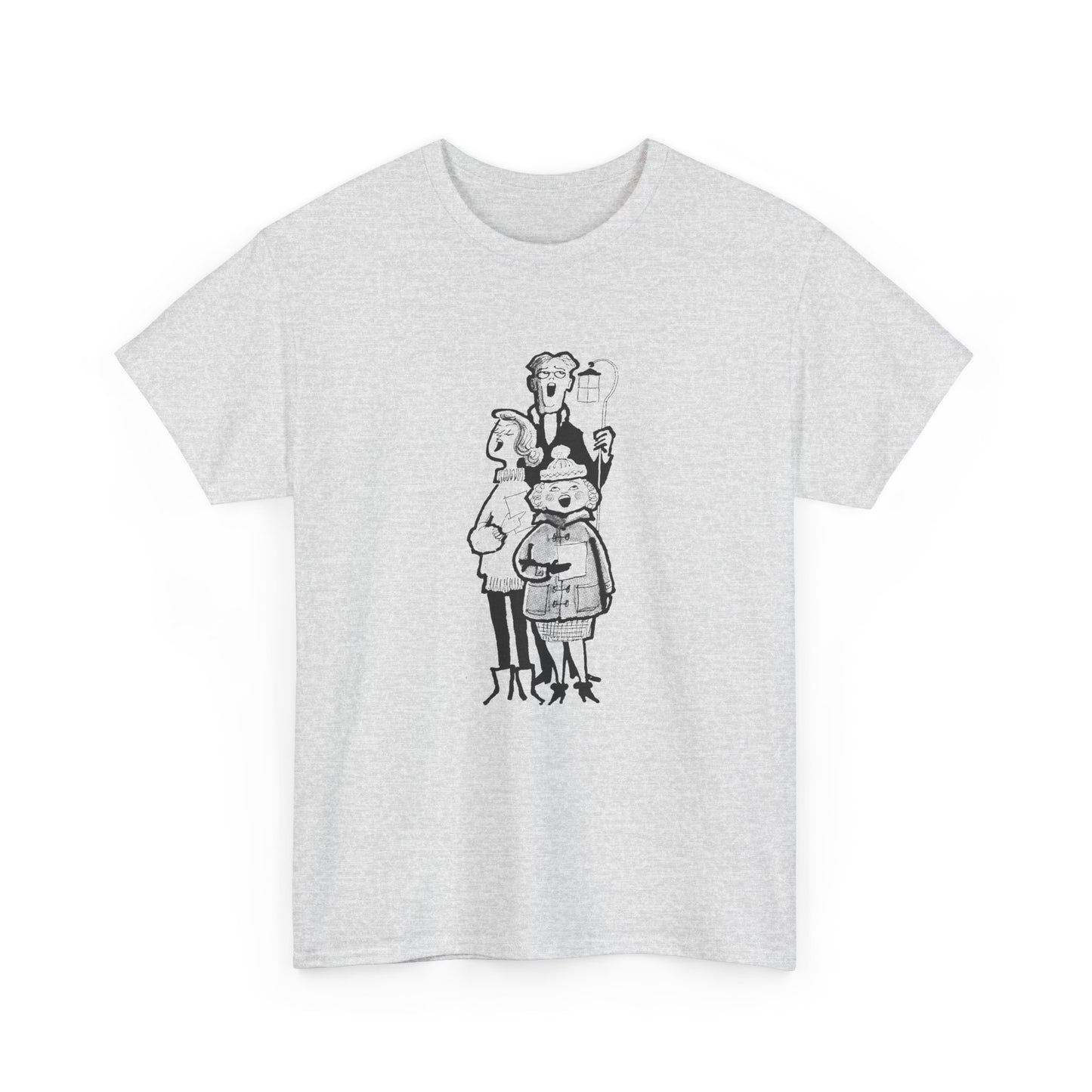 vintage 1960s caroling illustration reproduction tshirt