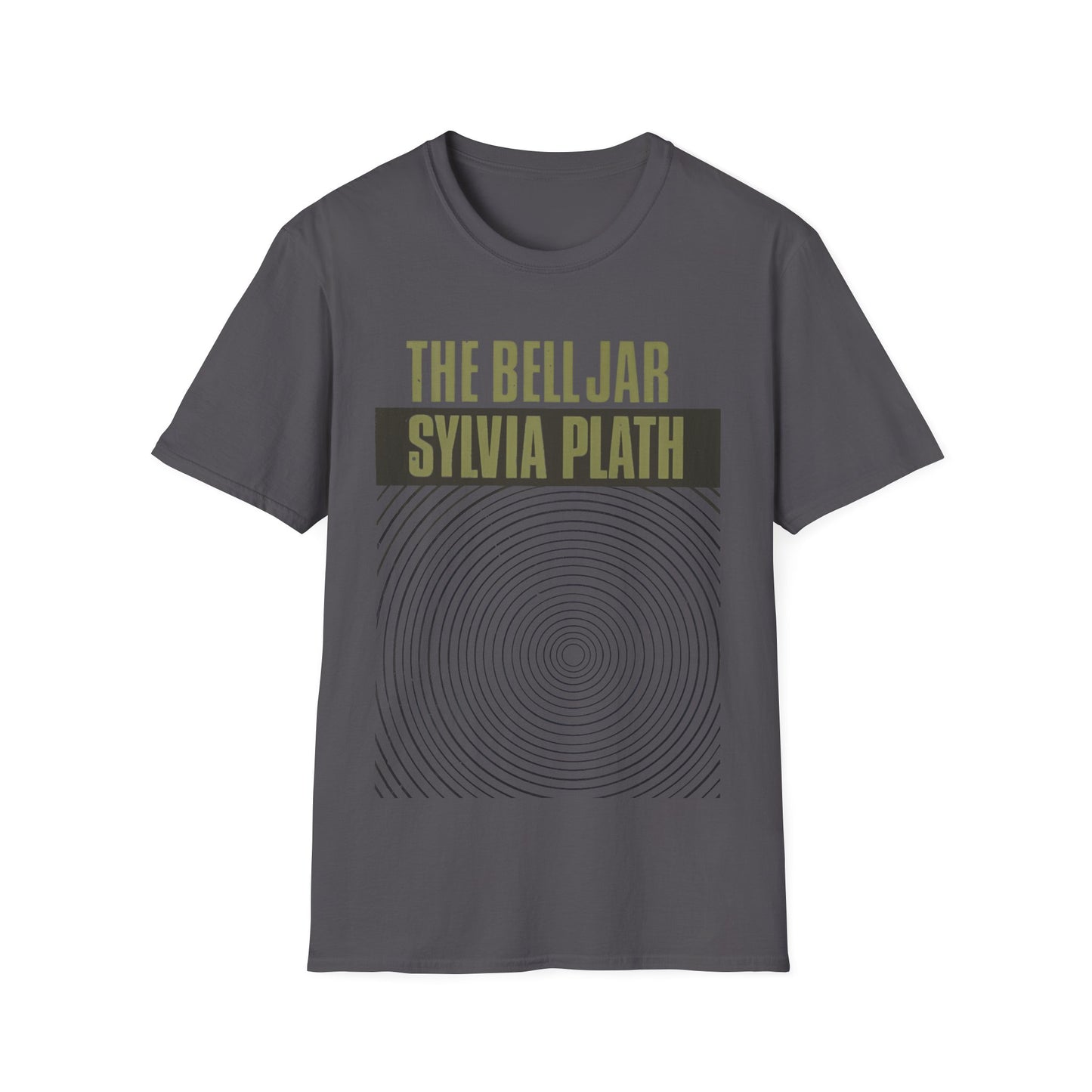 1963 book by sylvia plath "the bell jar" book cover tshirt