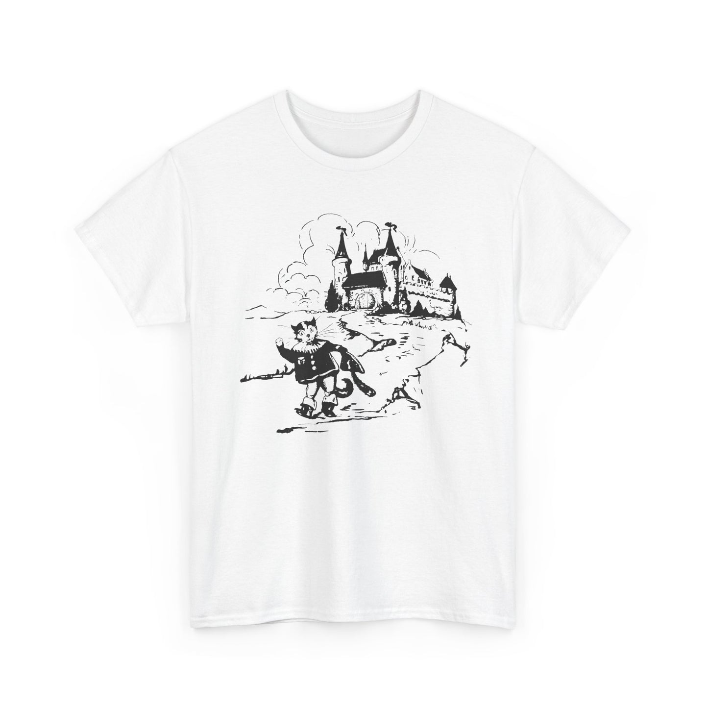 puss in boots vintage illustration tshirt