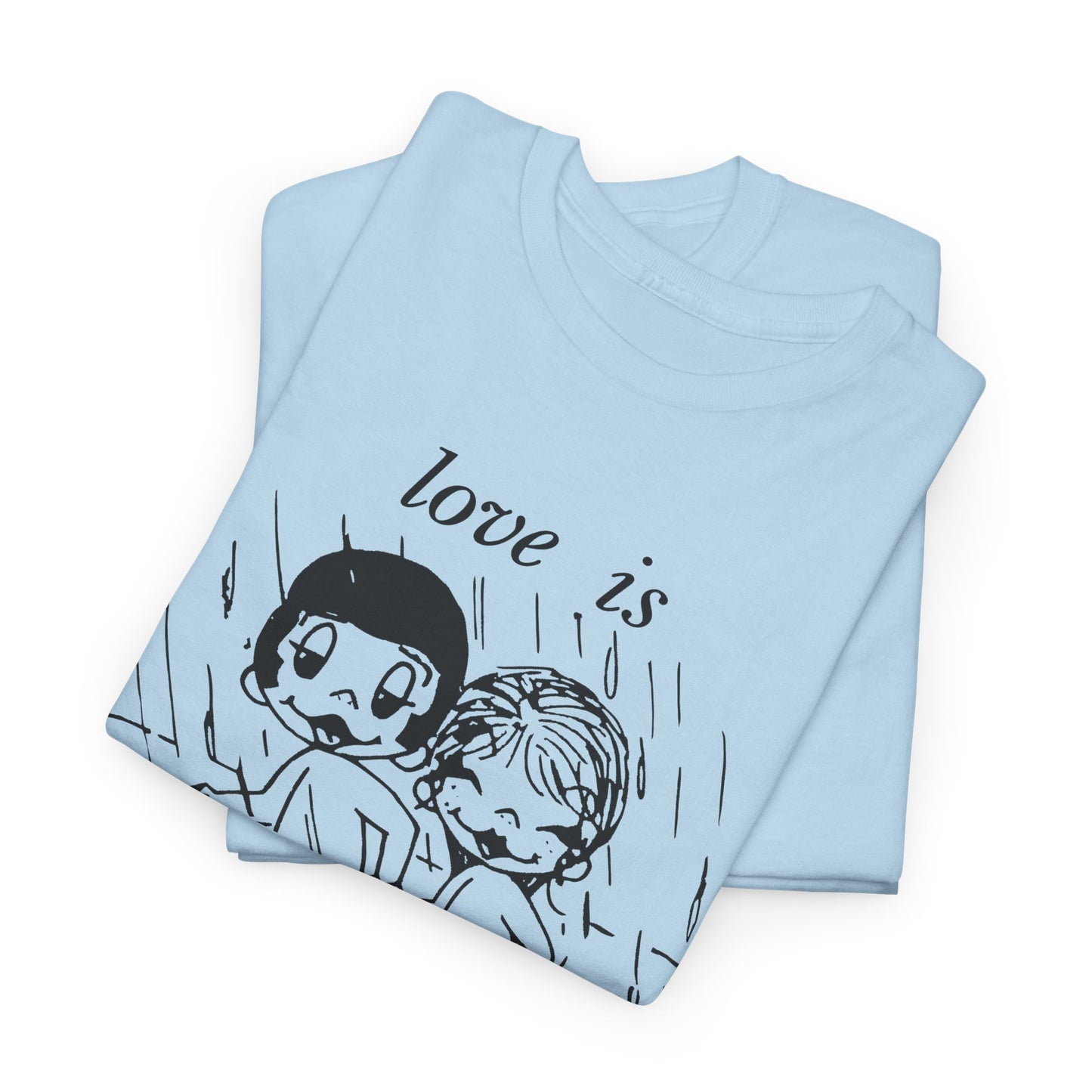 1970 graphic love is a sunny feeling on a rainy day tshirt
