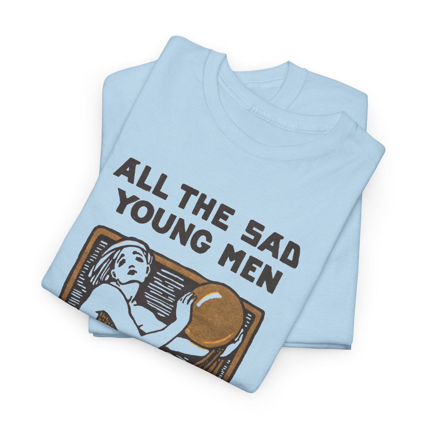 1926 f. scott fitzgerald book cover by cleo damianakes for all the sad young men tshirt
