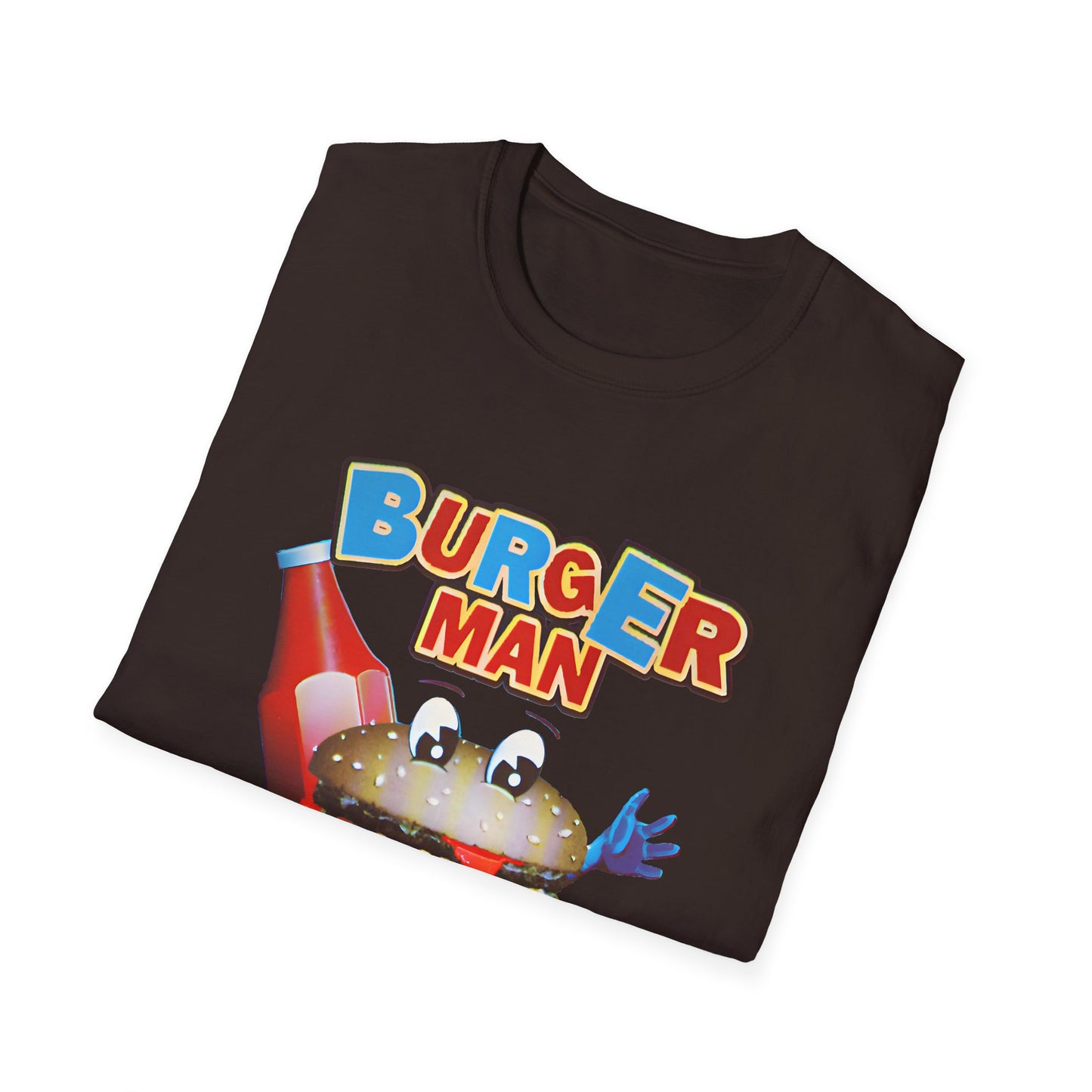 old video game burger man retro design reproduction tshirt